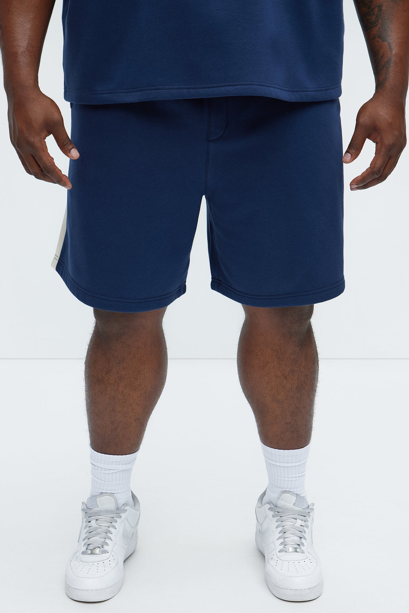 Tyson Oversized Heavyweight Striped Shorts - Navy