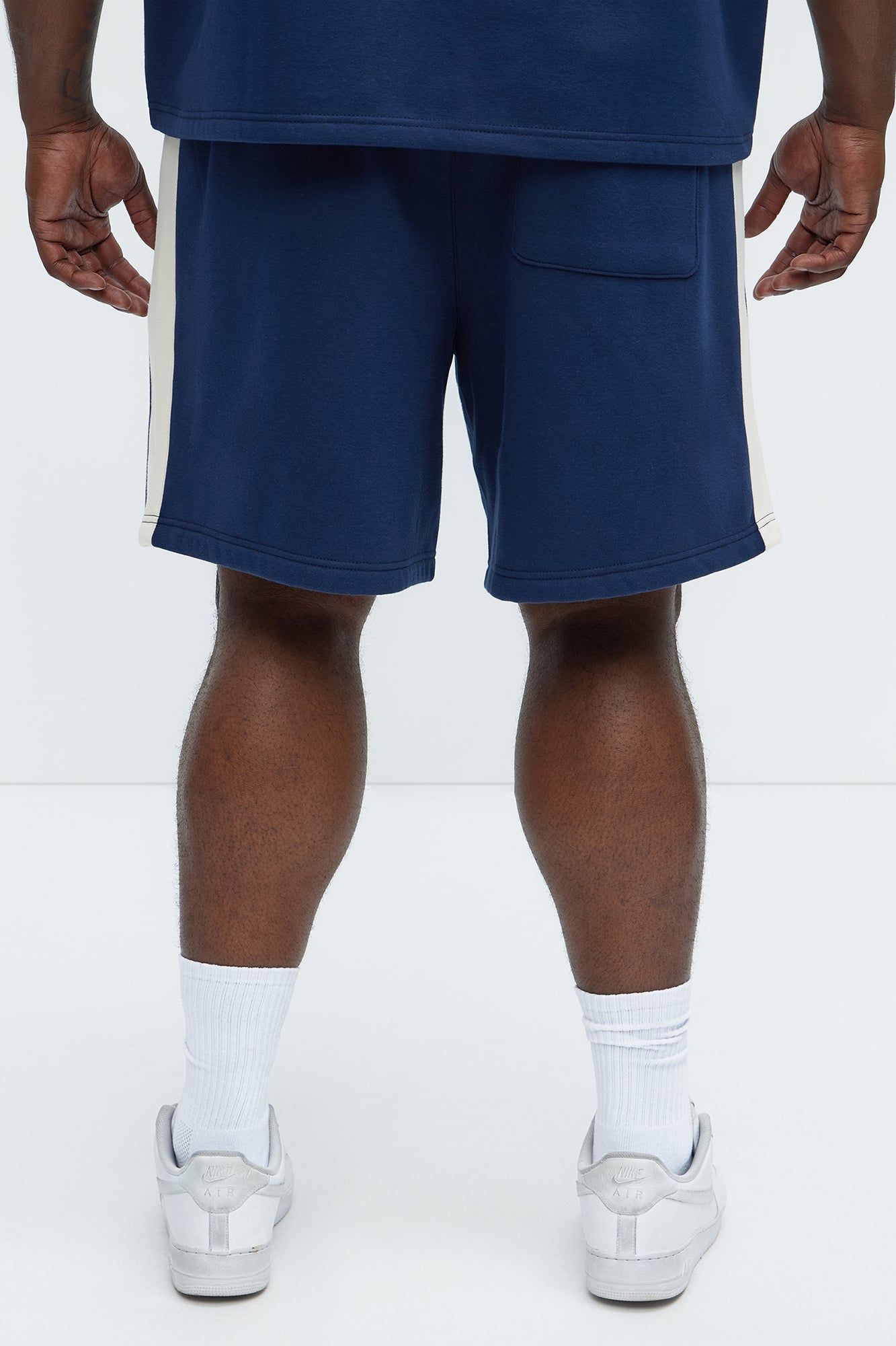 Tyson Oversized Heavyweight Striped Shorts - Navy