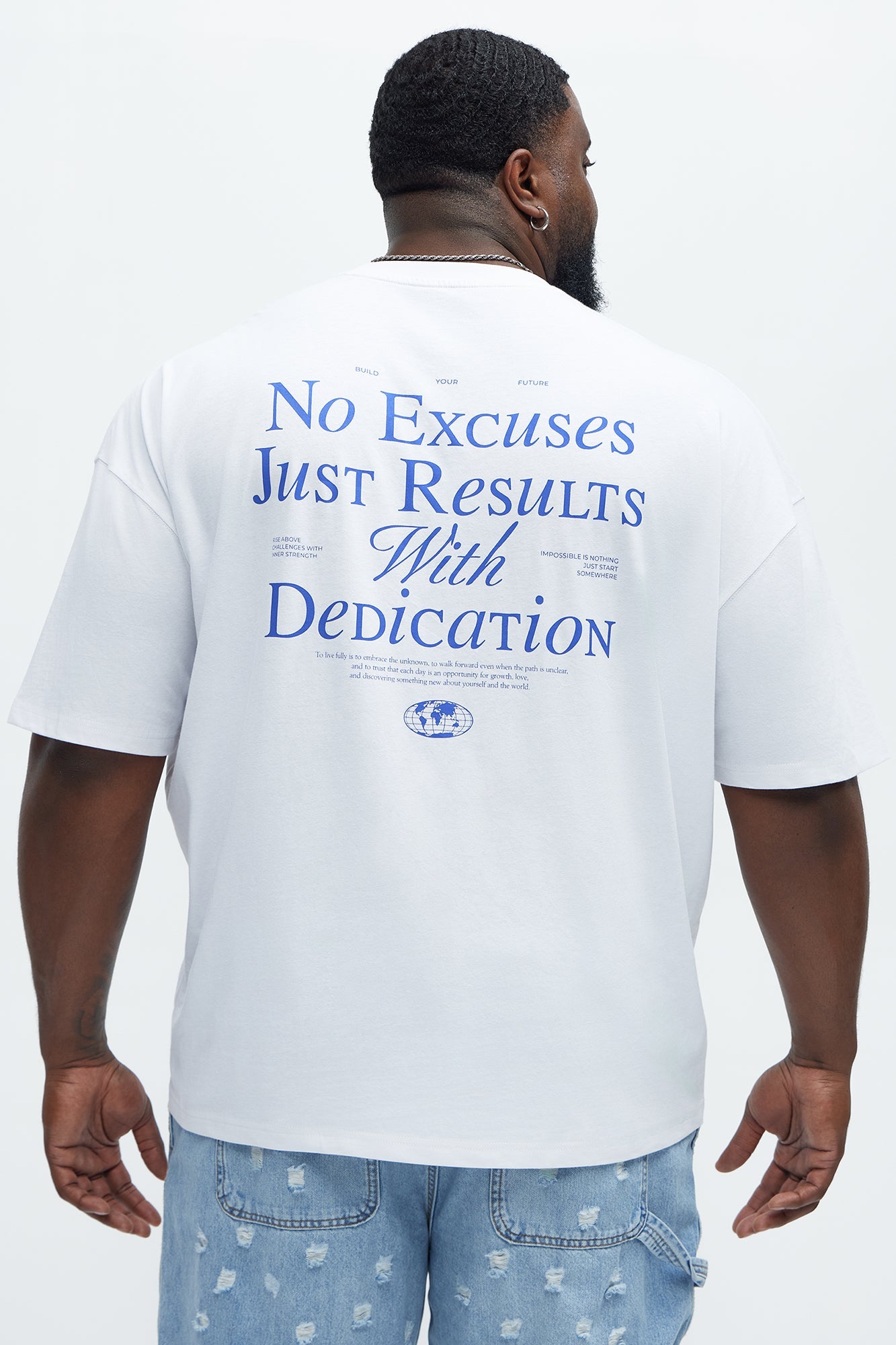 No Excuses Oversized Short Sleeve Tee - White