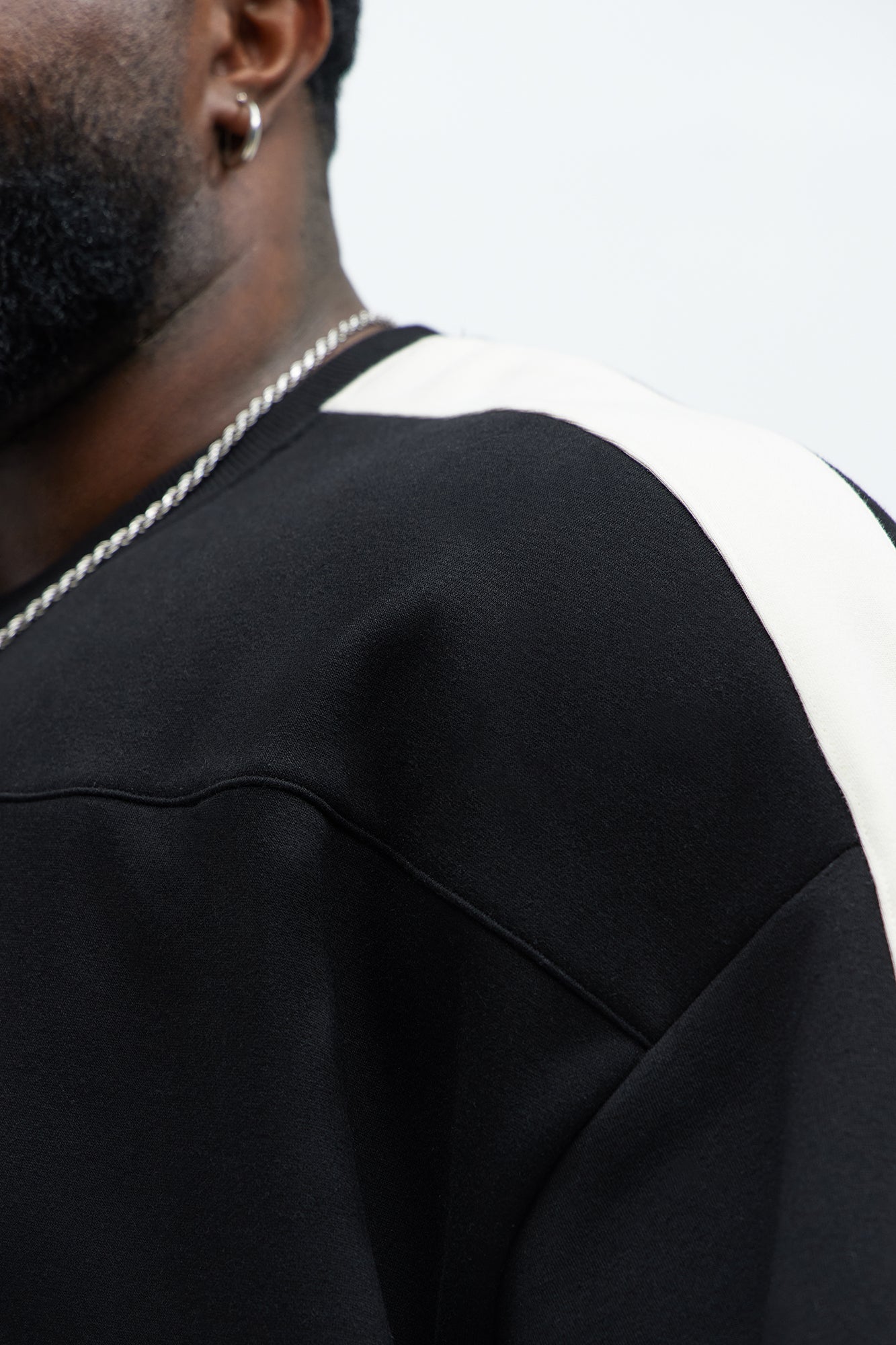 Tyson Oversized Heavyweight Striped Tee - Black