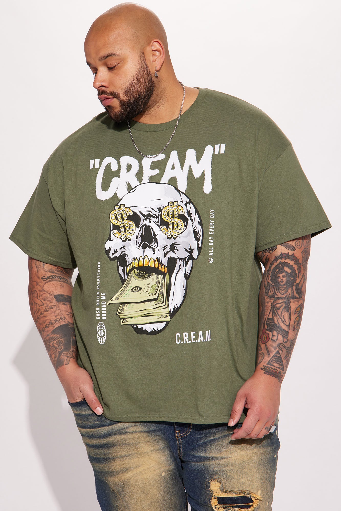 Cream All Day Short Sleeve Tee - Sage