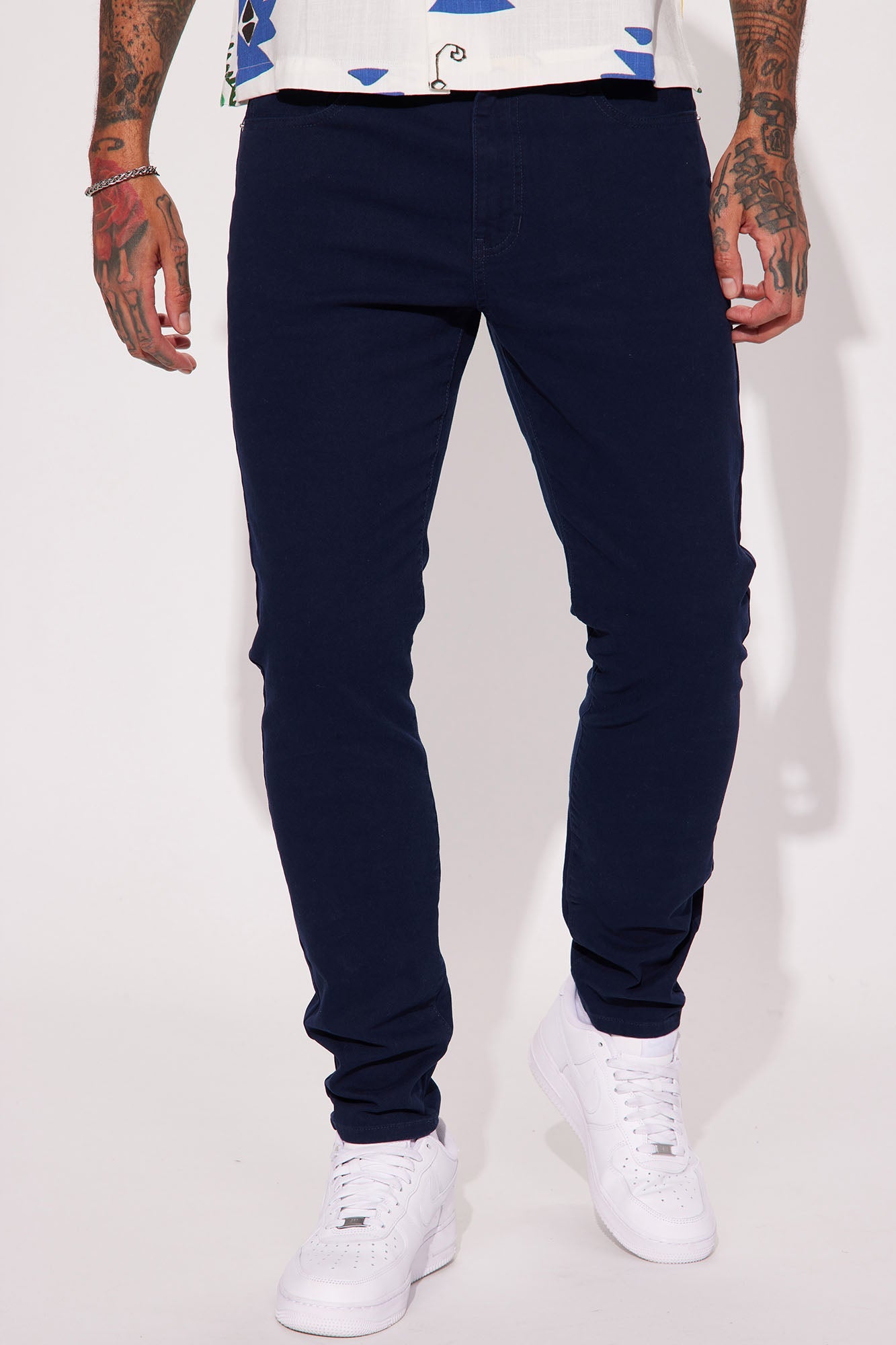 Mac Chino Skinny 5 Pocket Pants - Navy