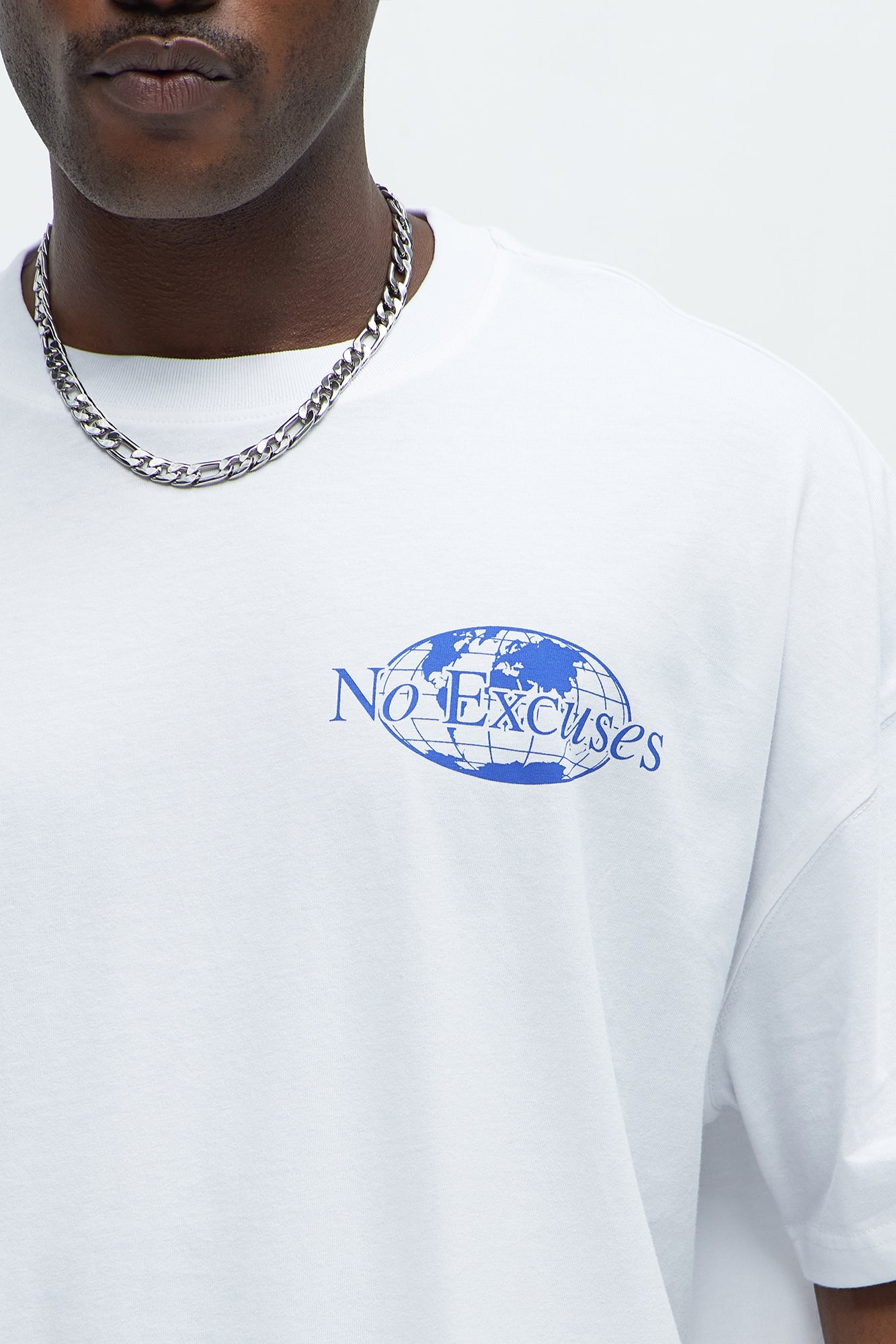 No Excuses Oversized Short Sleeve Tee - White