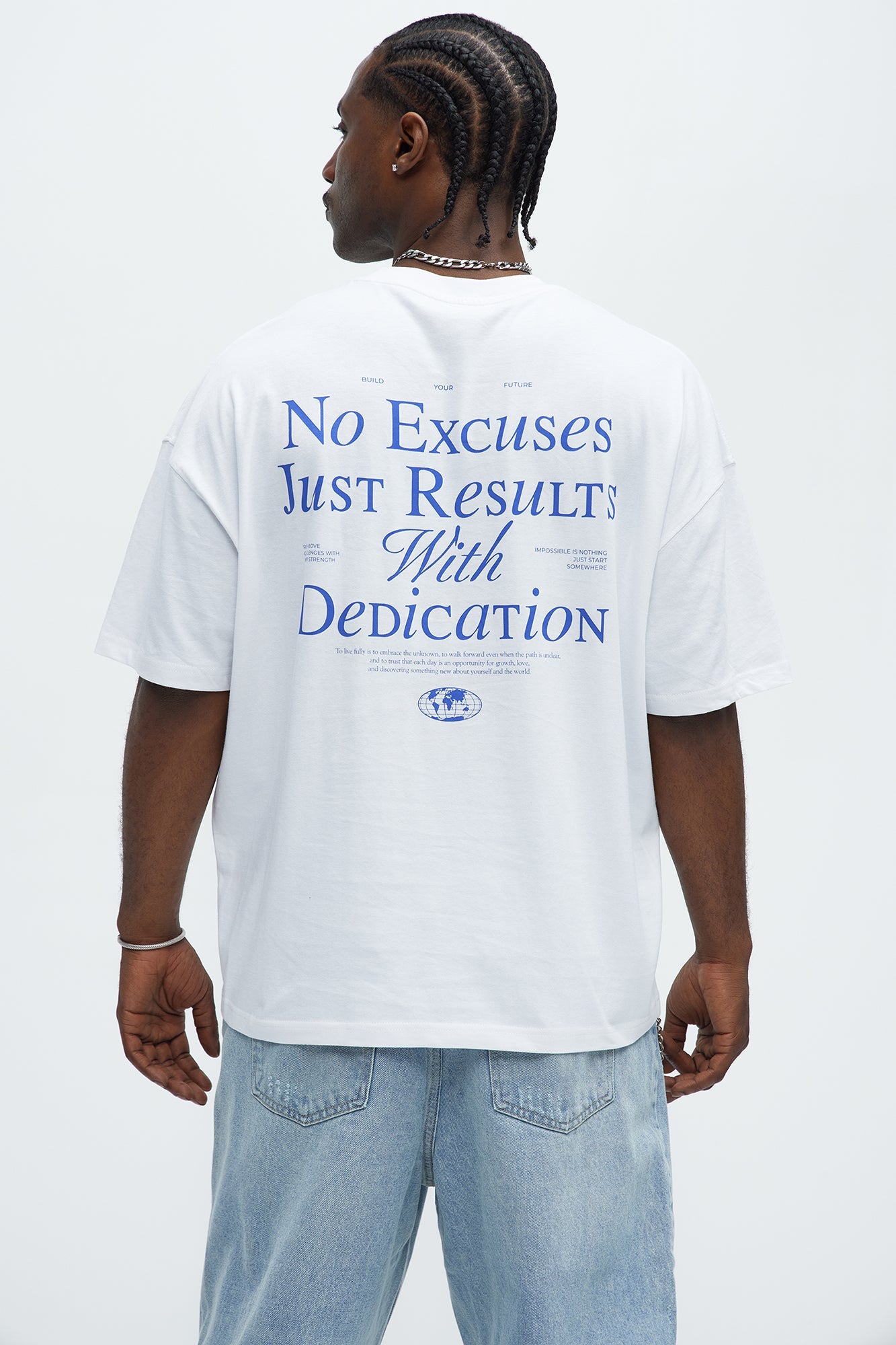 No Excuses Oversized Short Sleeve Tee - White