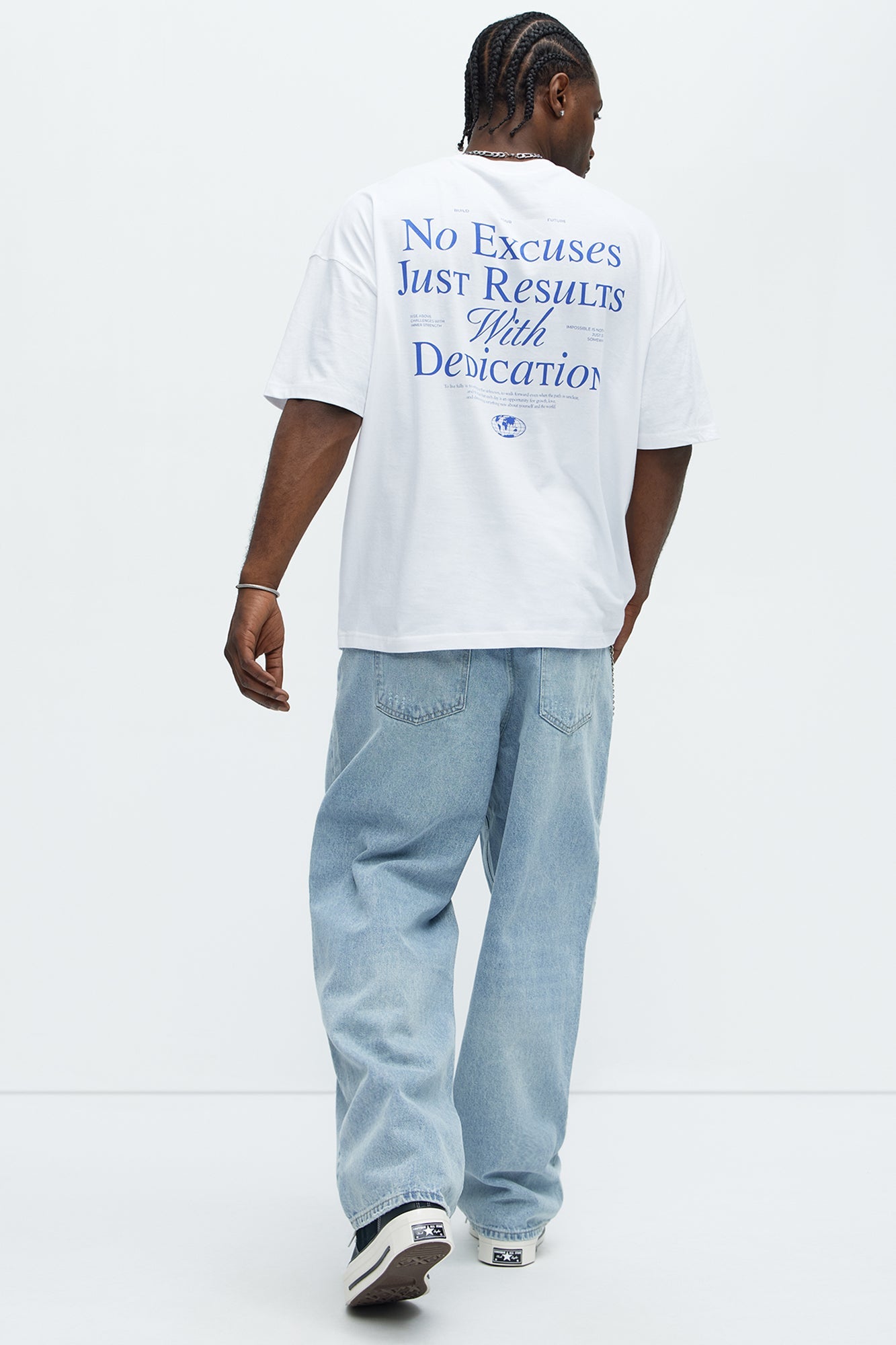 No Excuses Oversized Short Sleeve Tee - White