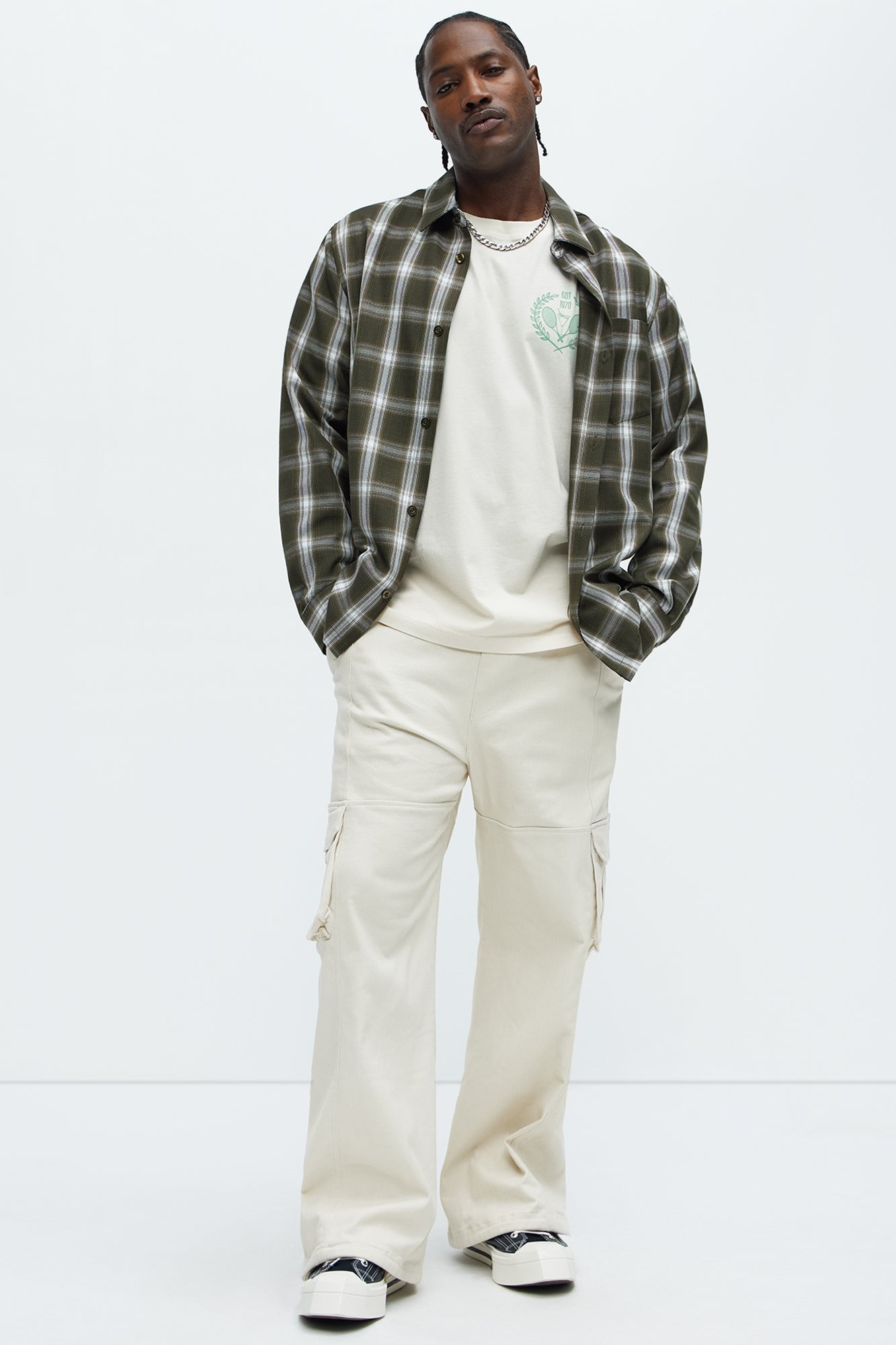 See You Now Baggy Cargo Pants - Cream