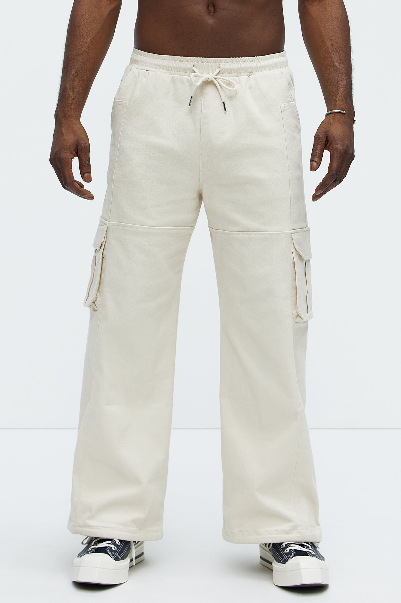 See You Now Baggy Cargo Pants - Cream