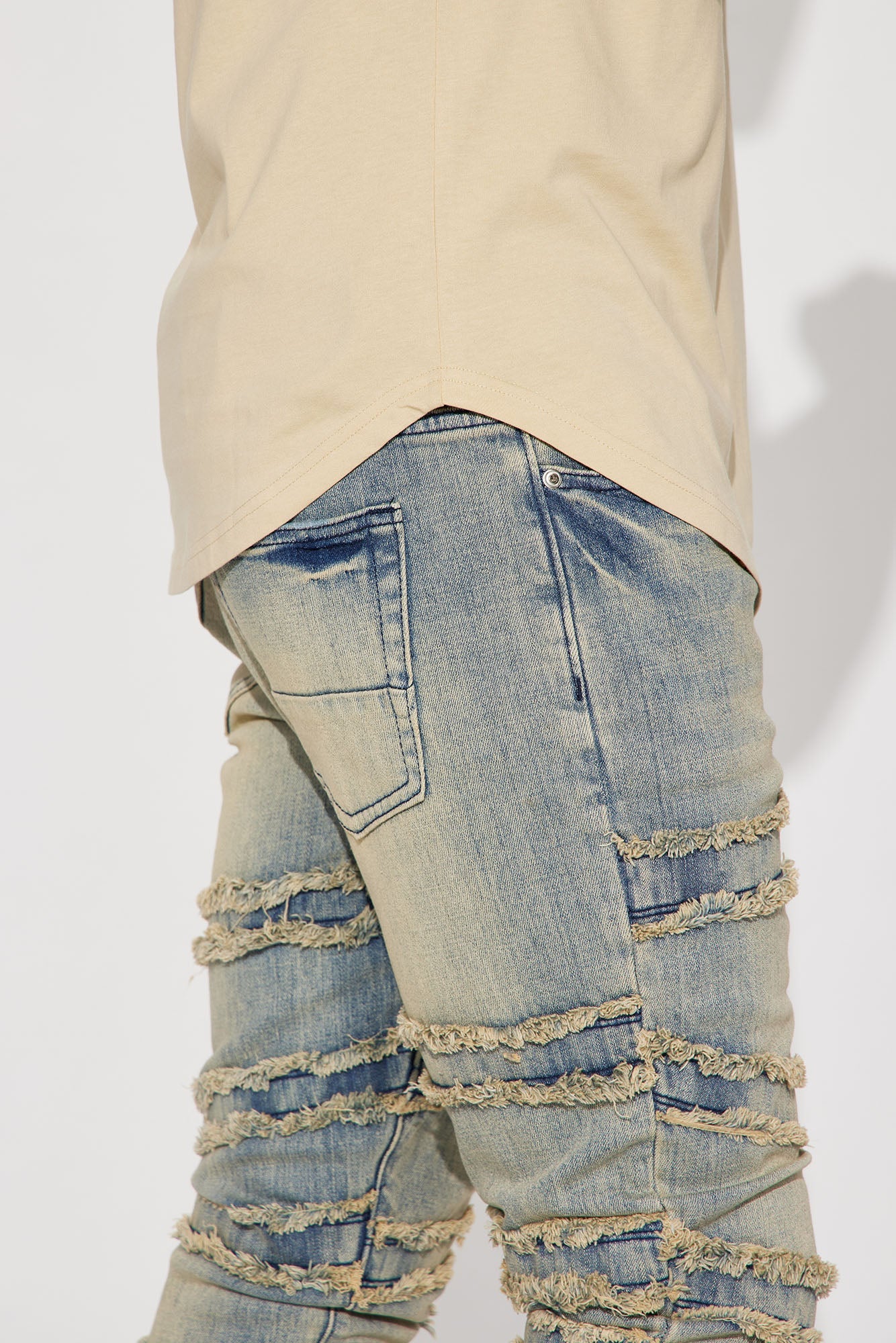 Essential Short Sleeve Scallop Crew Tee - Tan