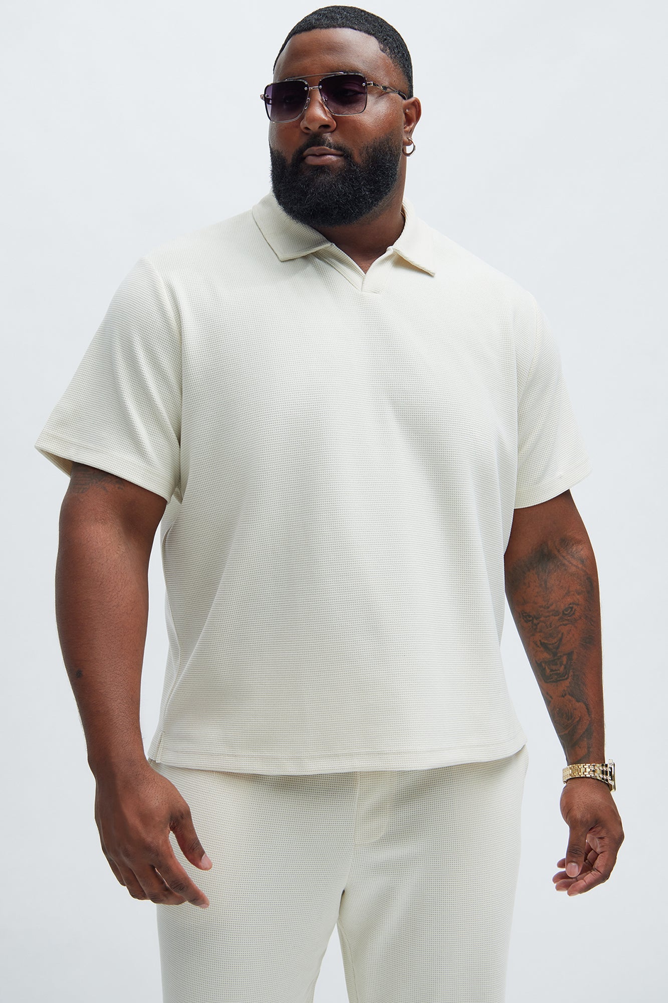 Cairo Textured Polo - Cream