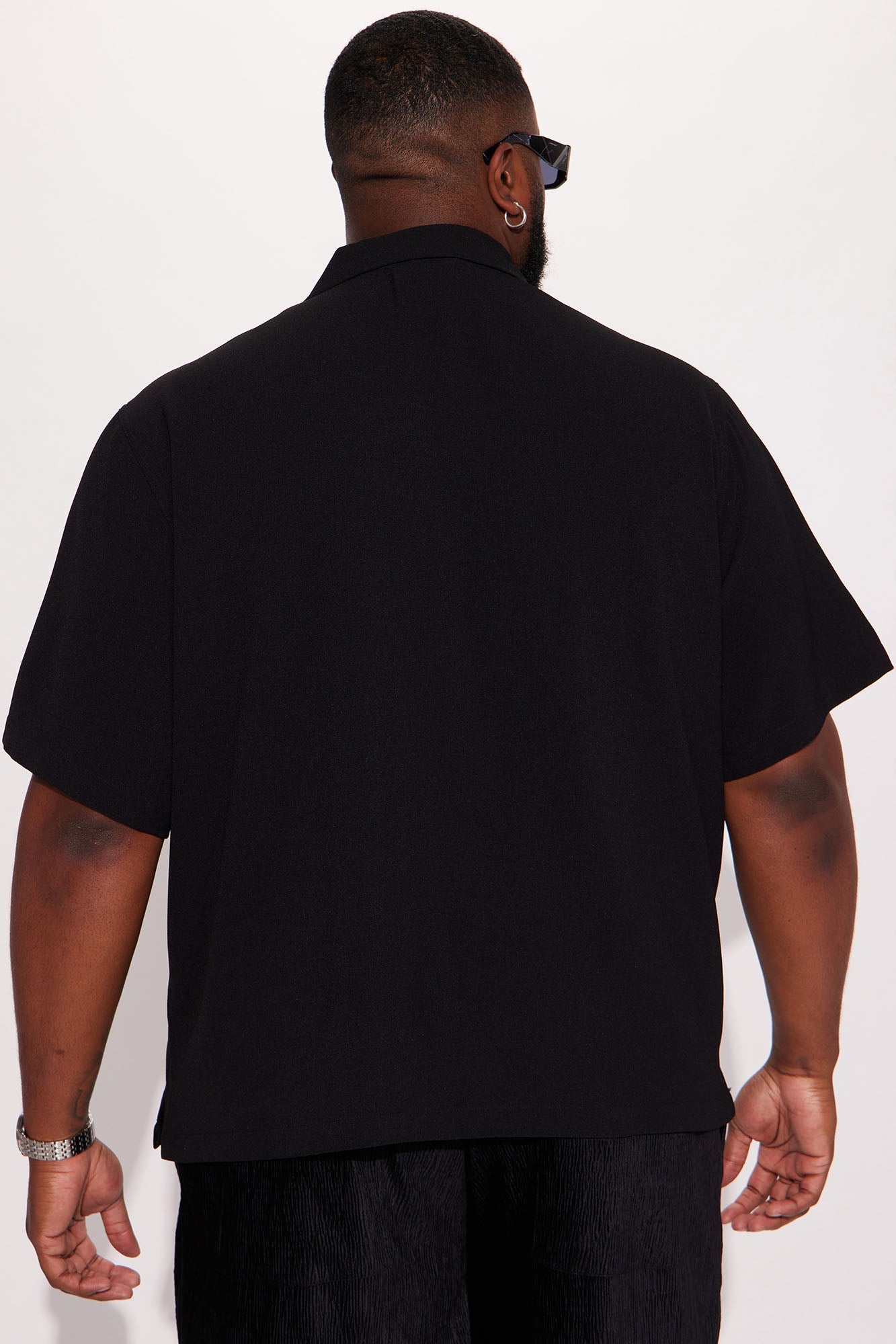 Golden Hour Short Sleeve Button Up - Black