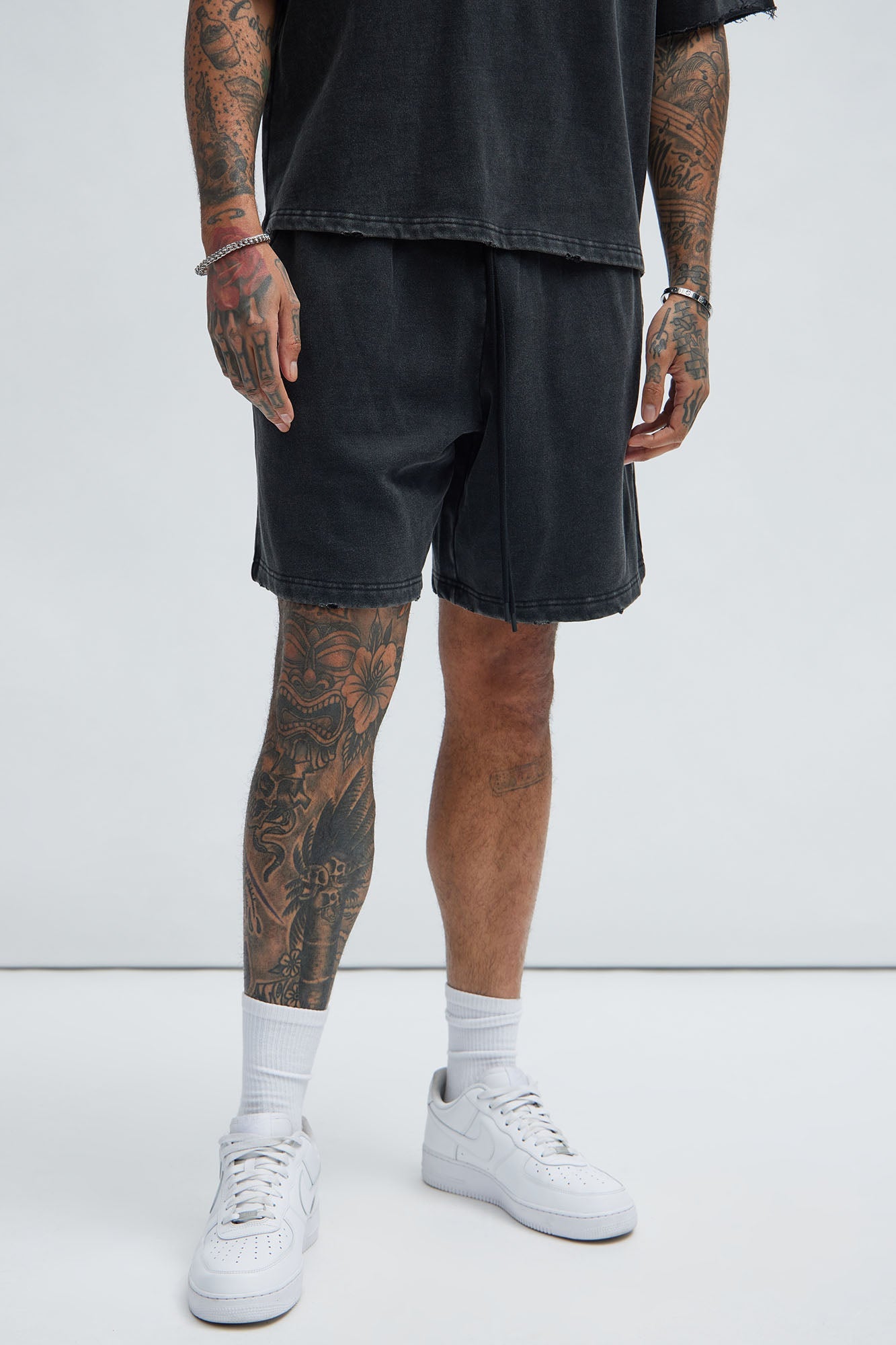 Tyson Heavy Wash Relaxed Shorts - Black Wash