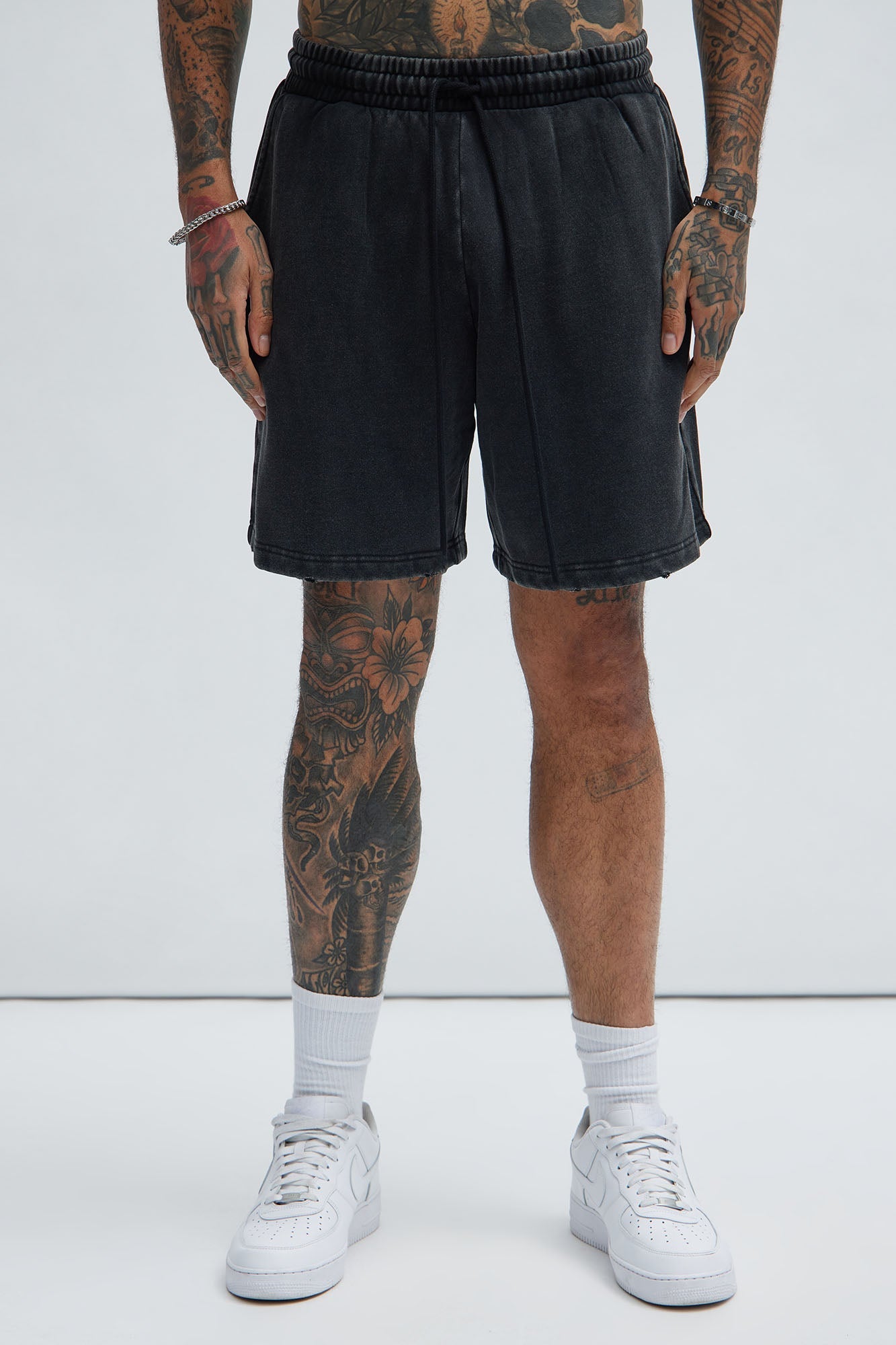 Tyson Heavy Wash Relaxed Shorts - Black Wash