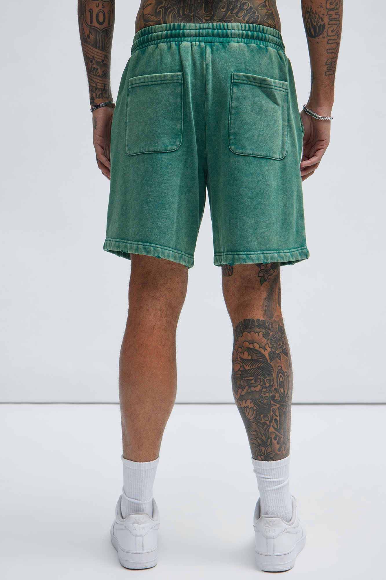 Tyson Heavy Wash Relaxed Shorts - Green