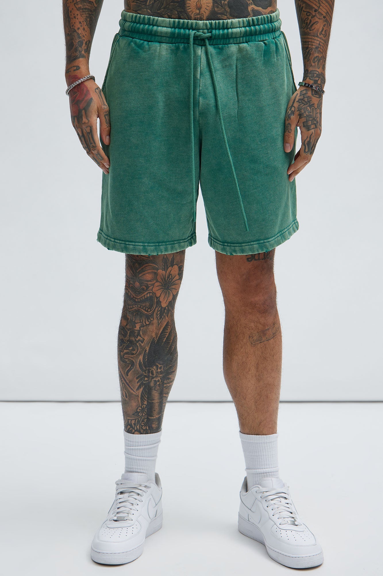 Tyson Heavy Wash Relaxed Shorts - Green