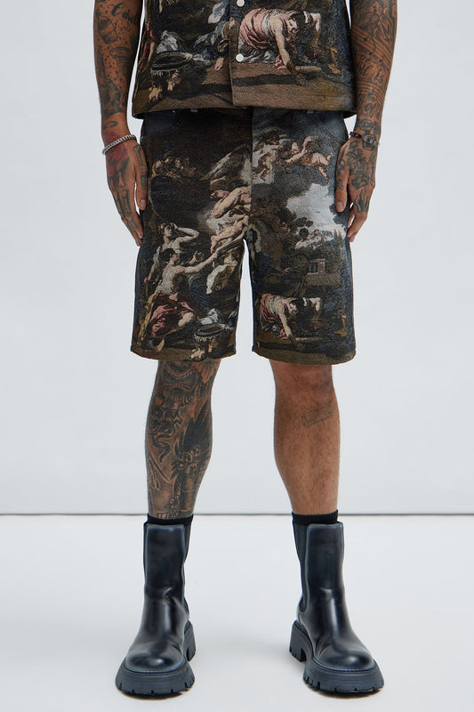 Cassiel Tapestry Shorts - Multi Color