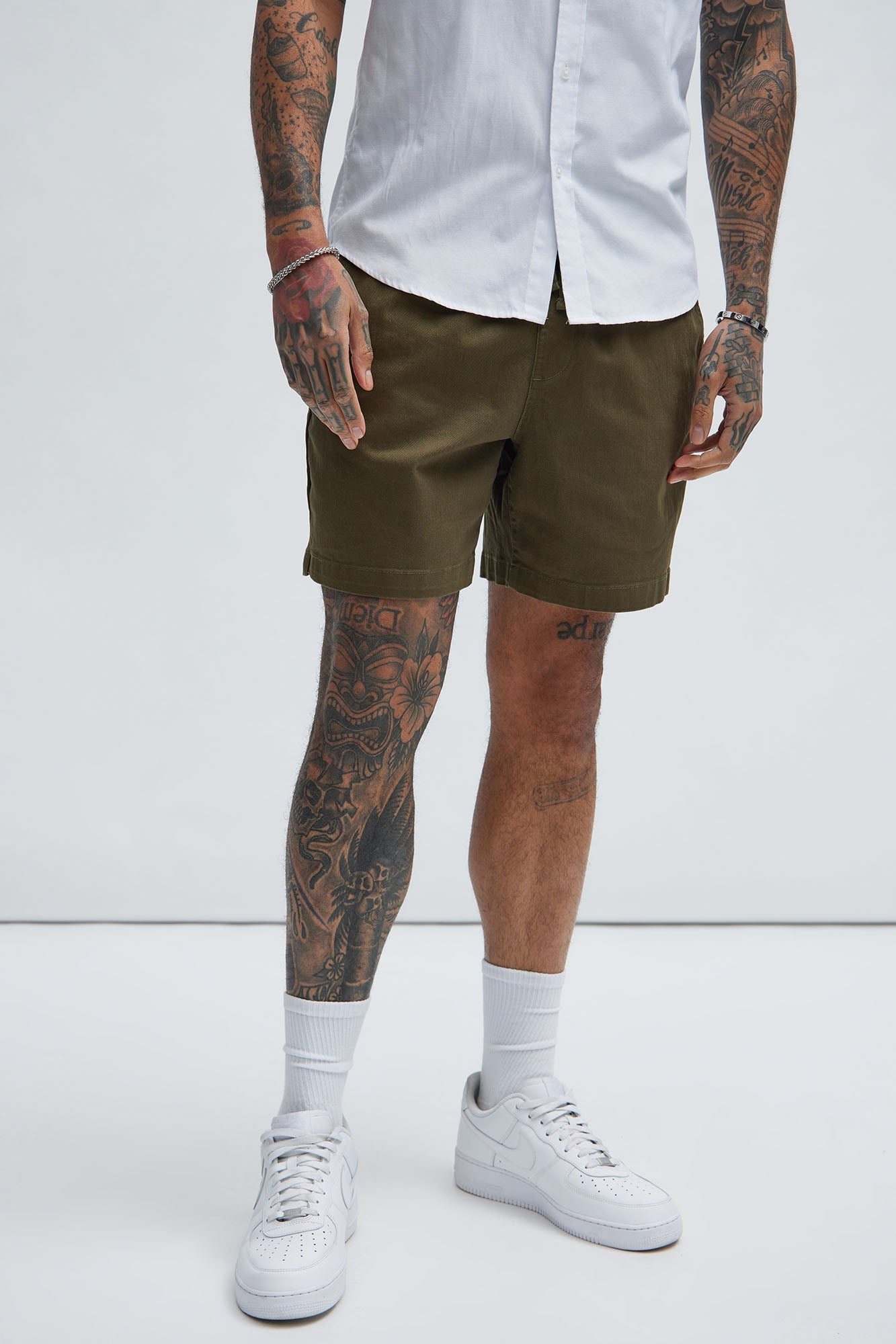 Twill Volley Shorts - Olive