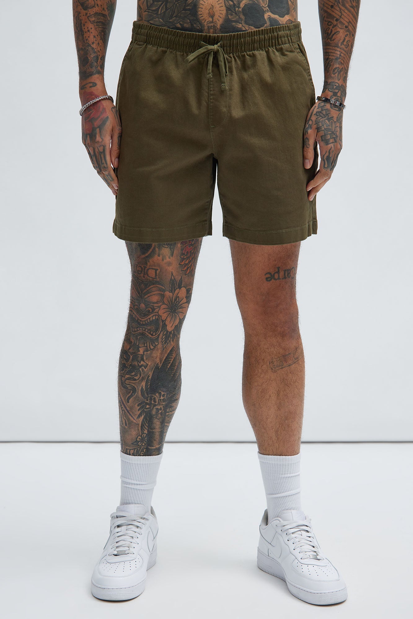 Twill Volley Shorts - Olive
