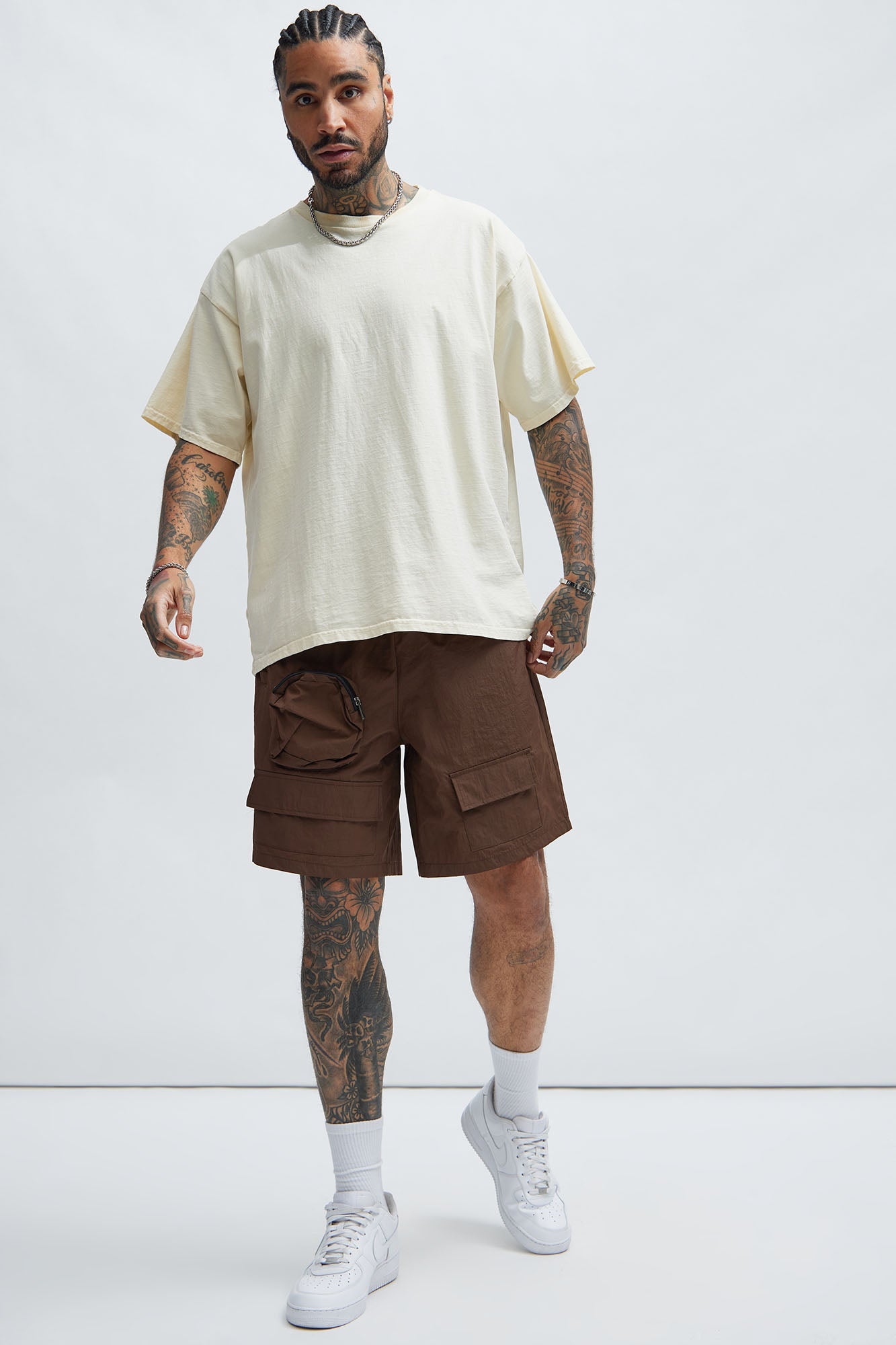 Safe Side Utility Nylon Shorts - Brown