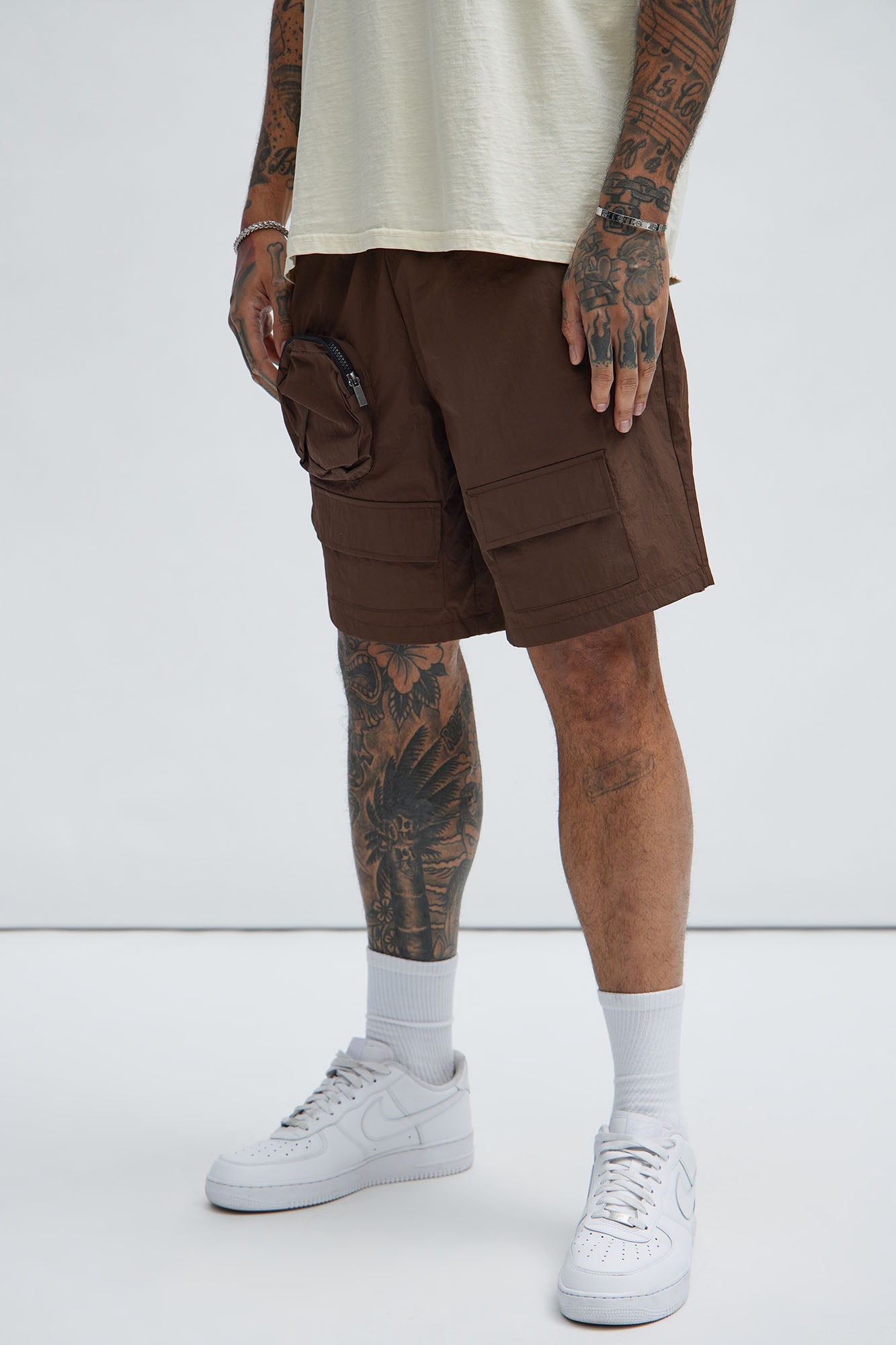 Safe Side Utility Nylon Shorts - Brown