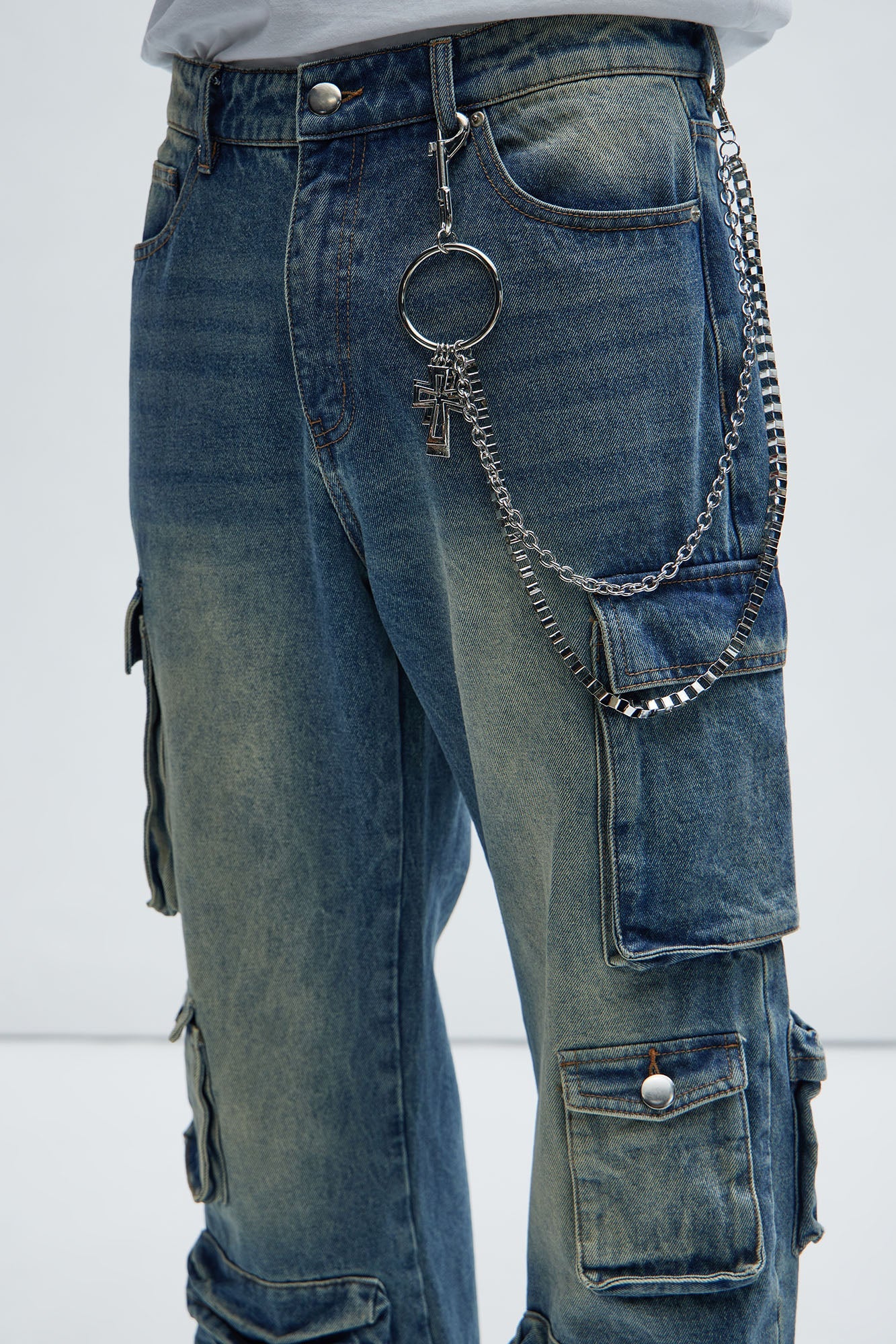 Cross You Off Layered Pant Chain - Silver