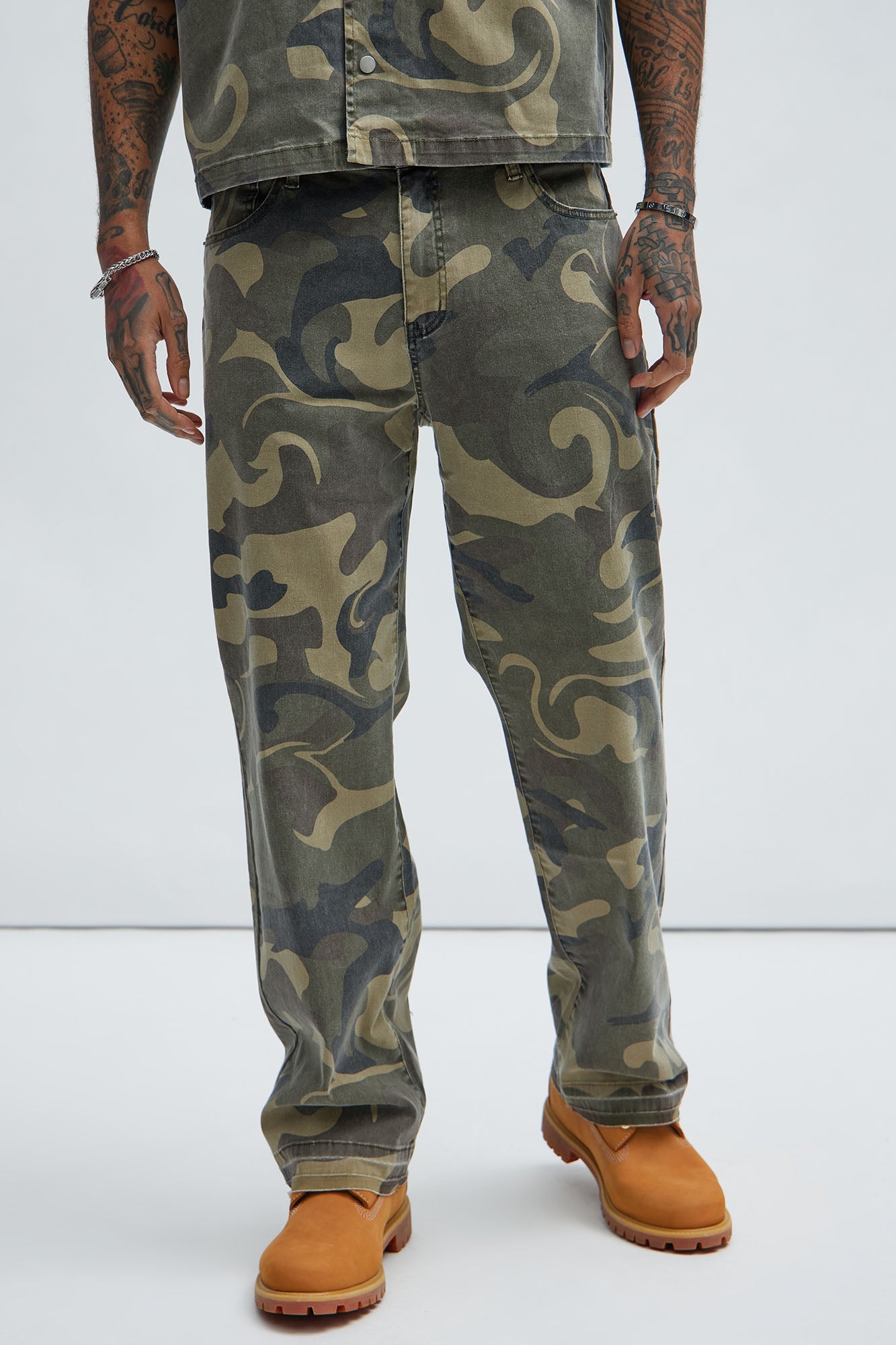 Won't Do Camo Straight Pants - Camouflage