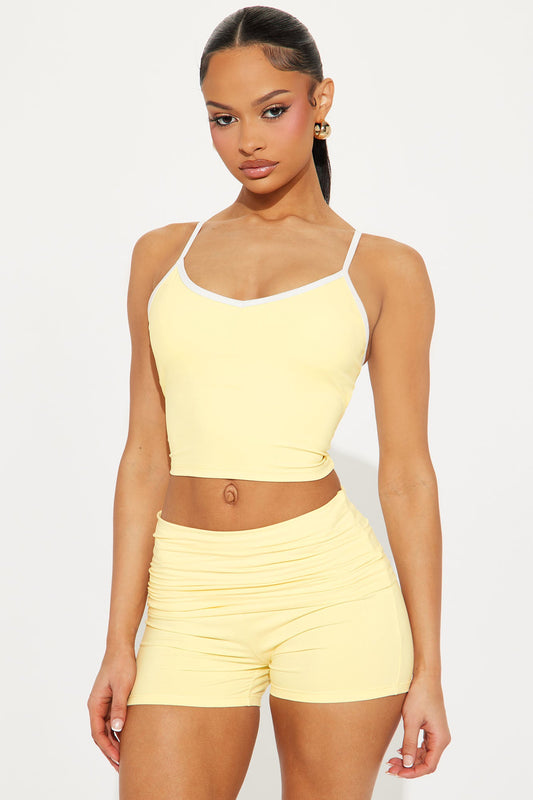 Calm And Collected Active Top - Butter Yellow