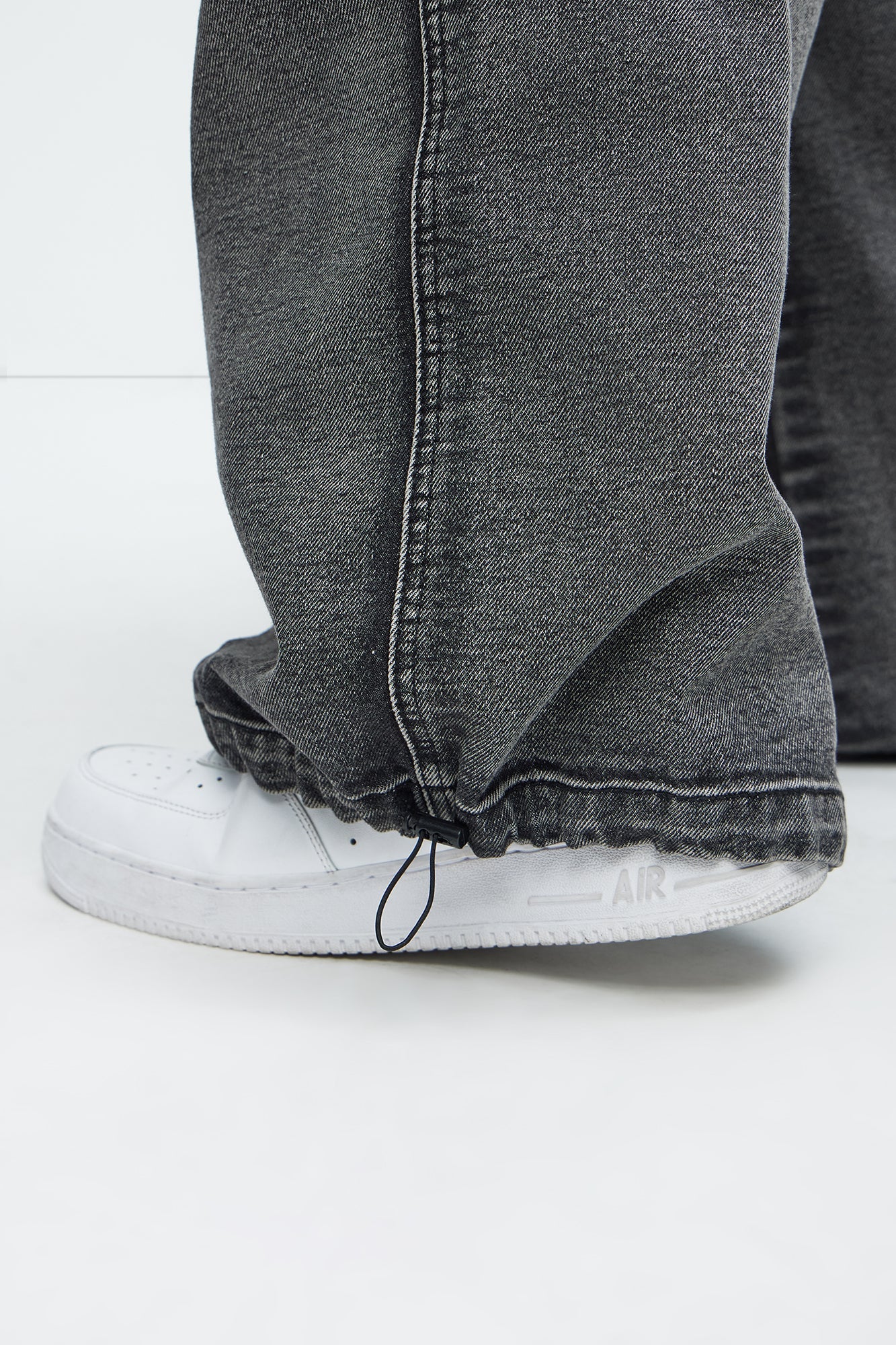 Stretch Waist Relaxed Baggy Jeans - Black Wash