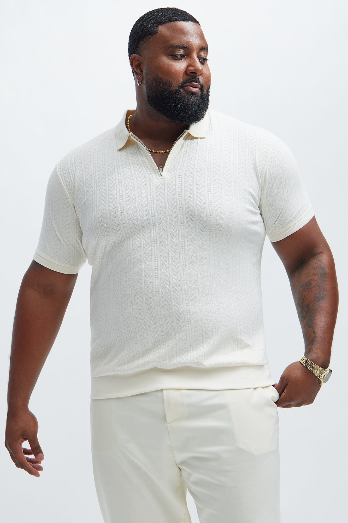 Money Matters Short Sleeve Polo - Off White