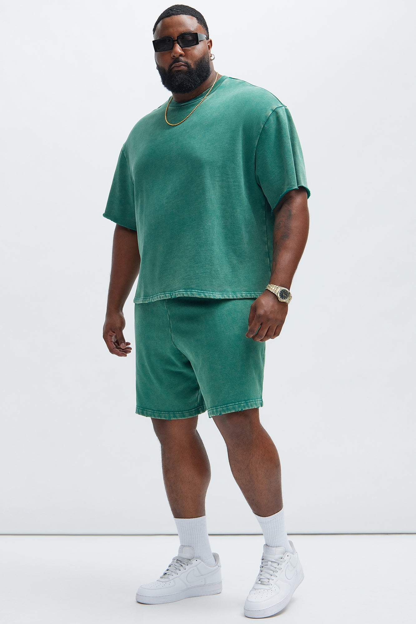 Tyson Heavy Wash Relaxed Shorts - Green
