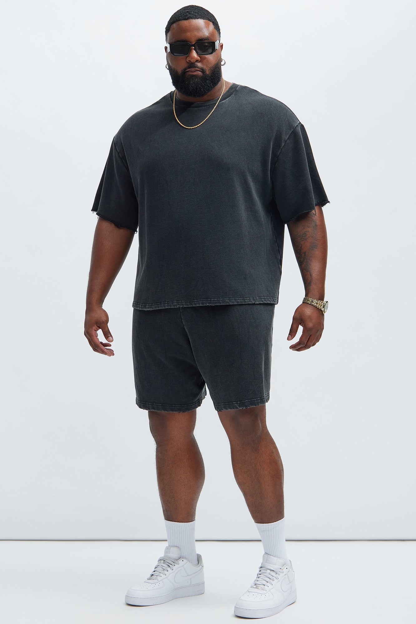 Tyson Heavy Wash Relaxed Shorts - Black Wash