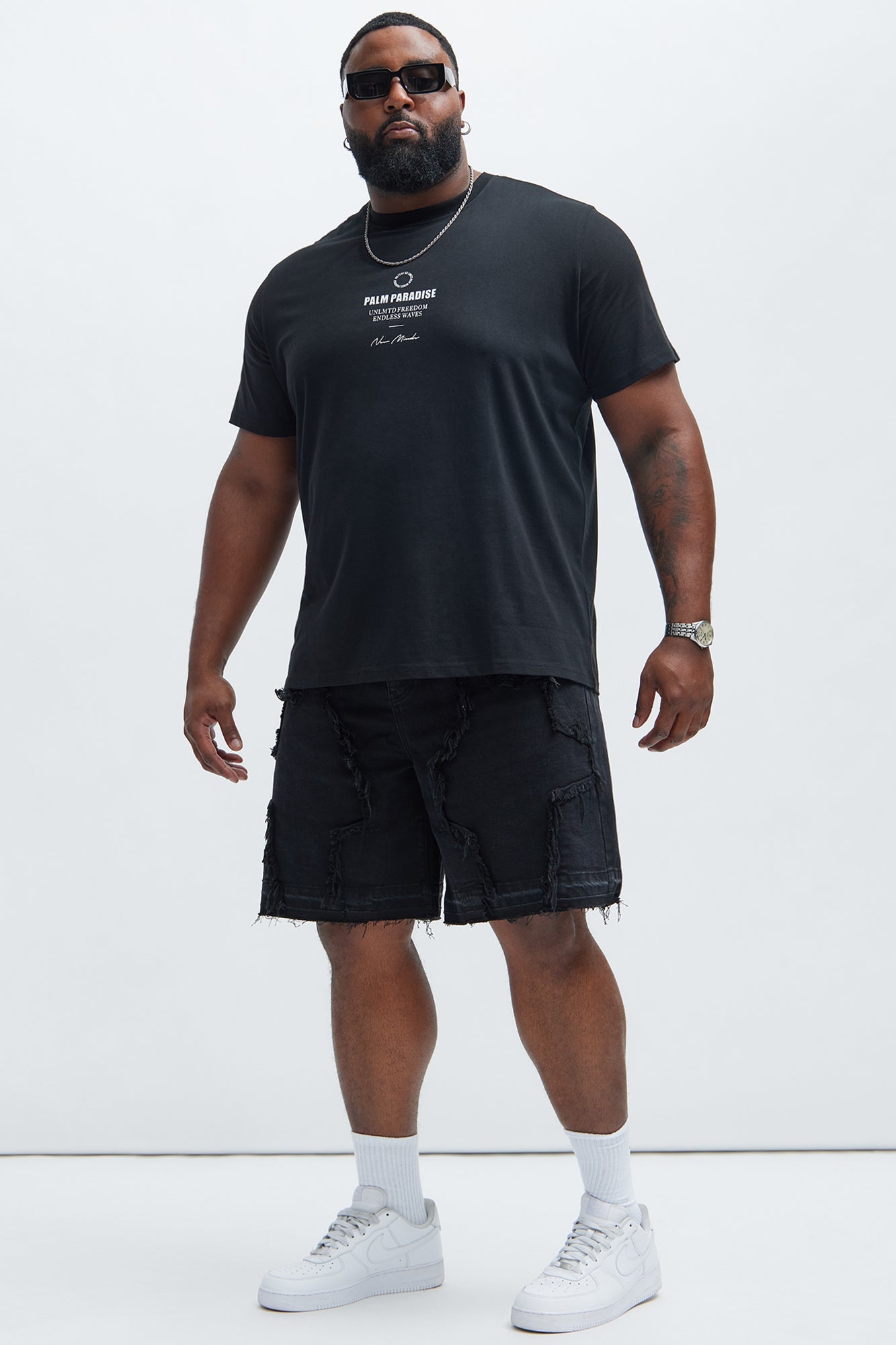 Barker Relaxed Denim Shorts - Black