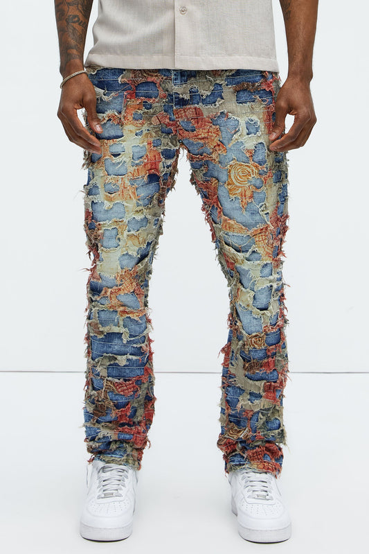 Edgar Vintage Shredded Slim Jeans - Medium Wash