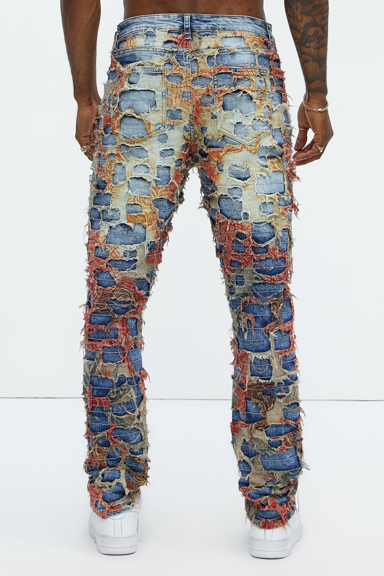 Edgar Vintage Shredded Slim Jeans - Medium Wash