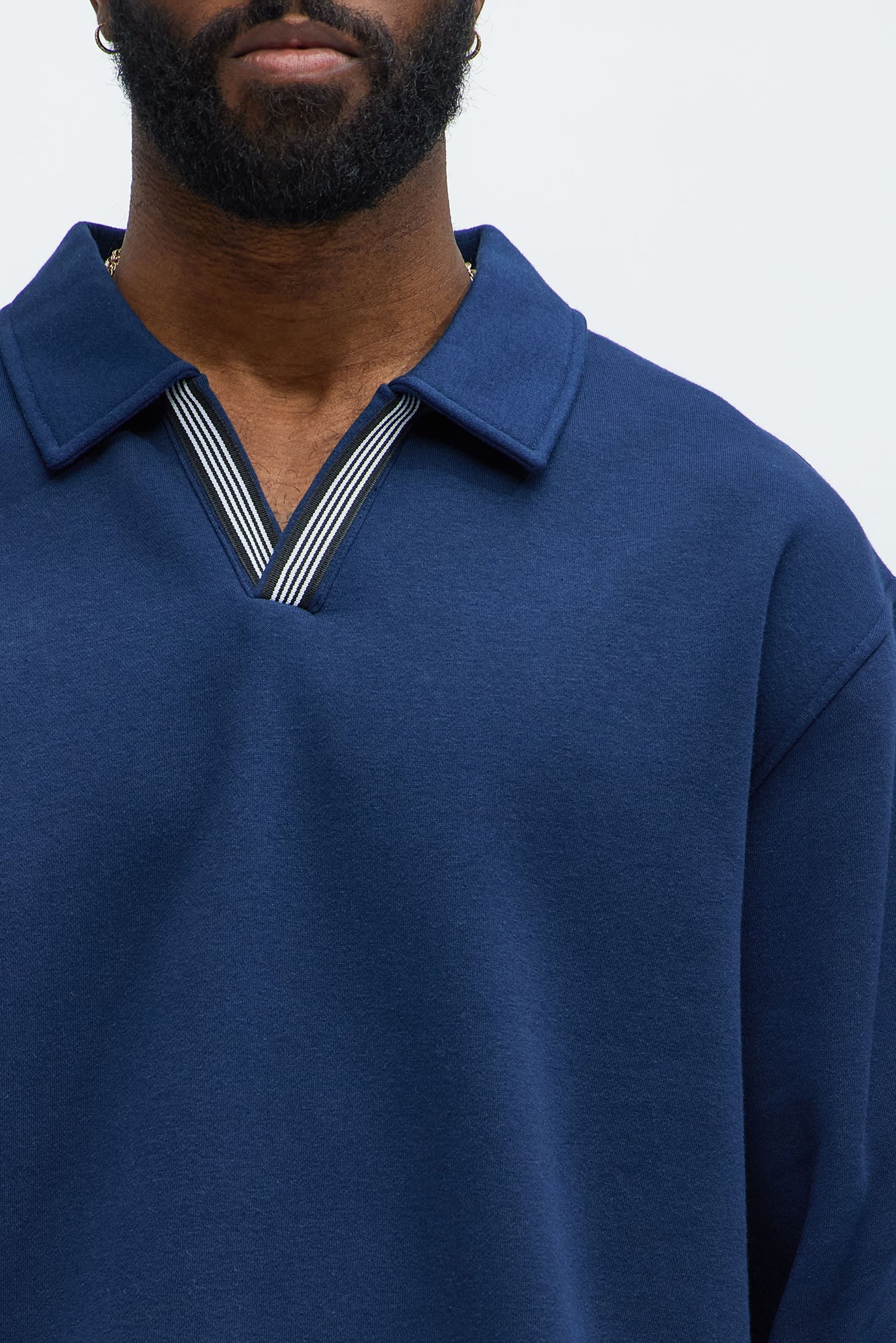 Tyson Be Alright Long Sleeve Polo - Navy