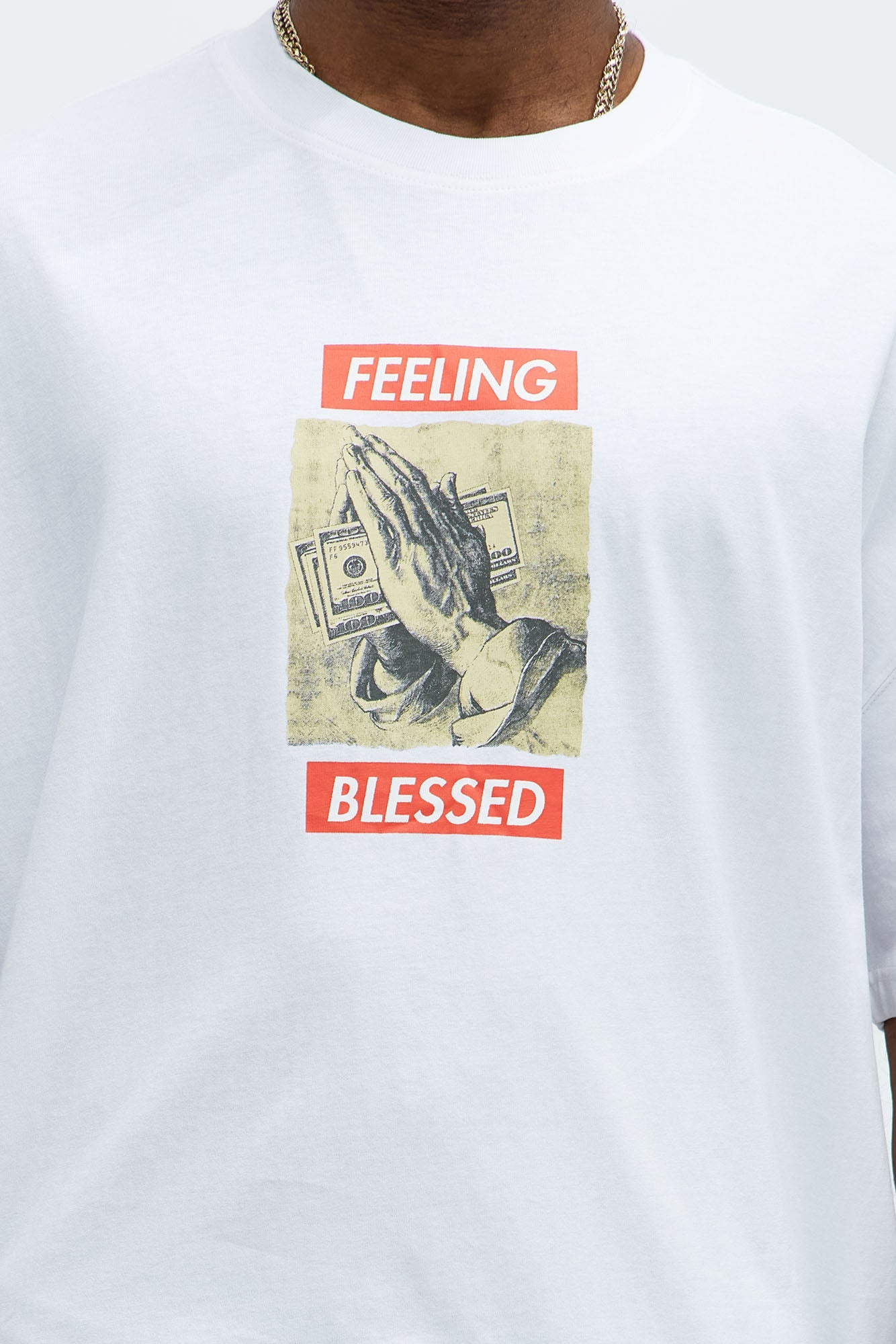 Feeling Blessed Oversized Short Sleeve Tee - White
