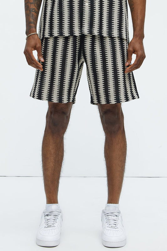 Summit Striped Relaxed Shorts - Black/combo