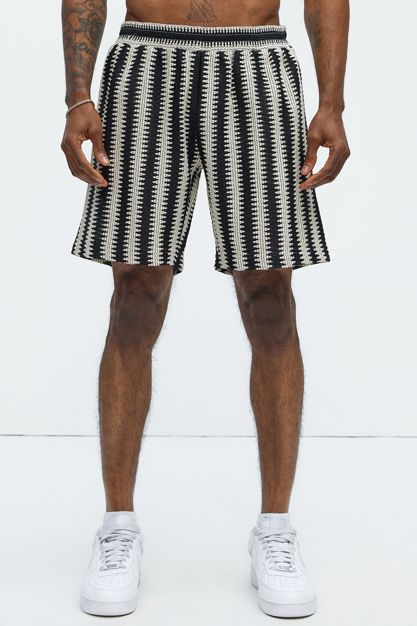 Summit Striped Relaxed Shorts - Black/combo