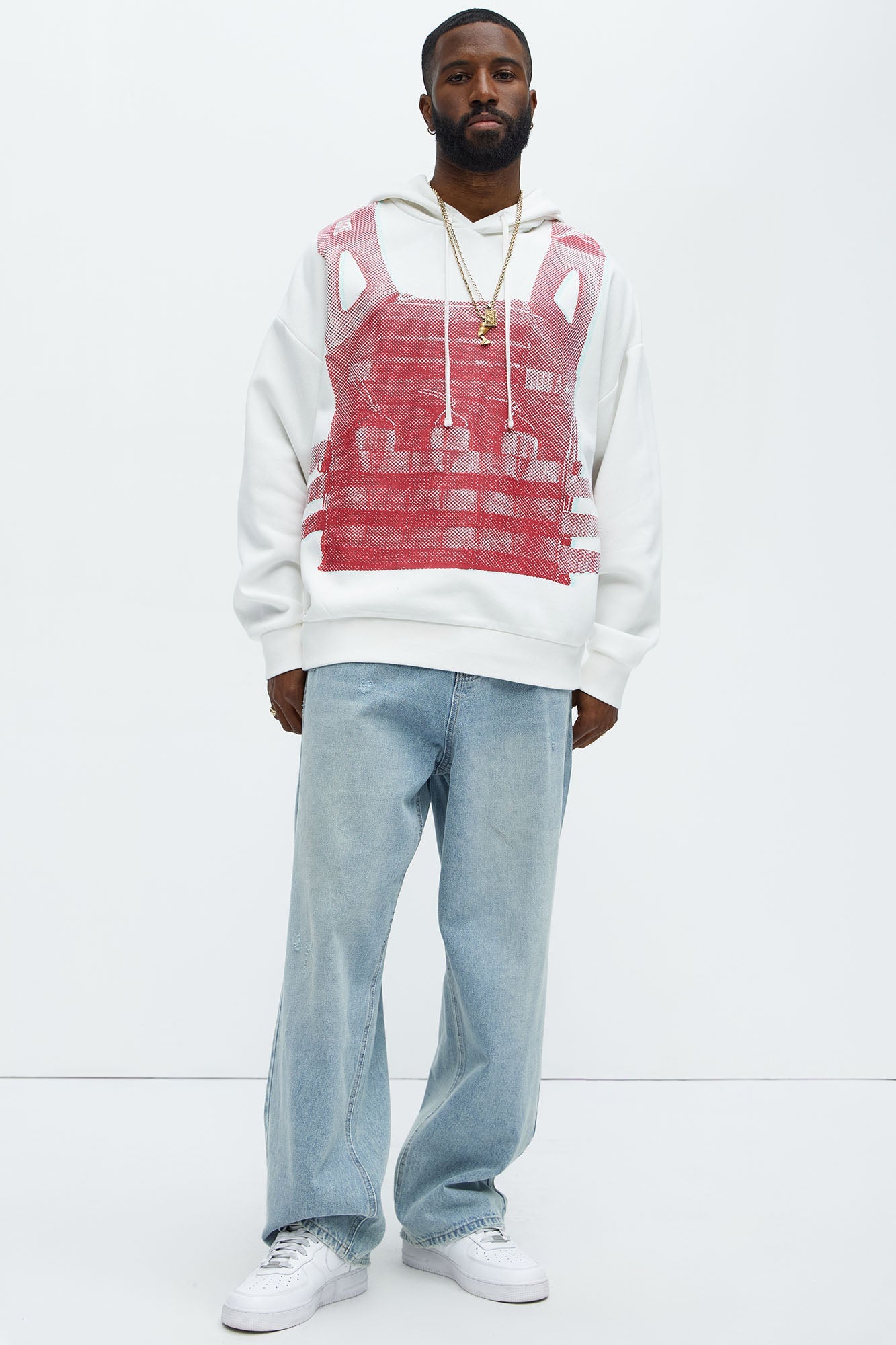 Tyson Fully Protected Oversized Hoodie - White/combo