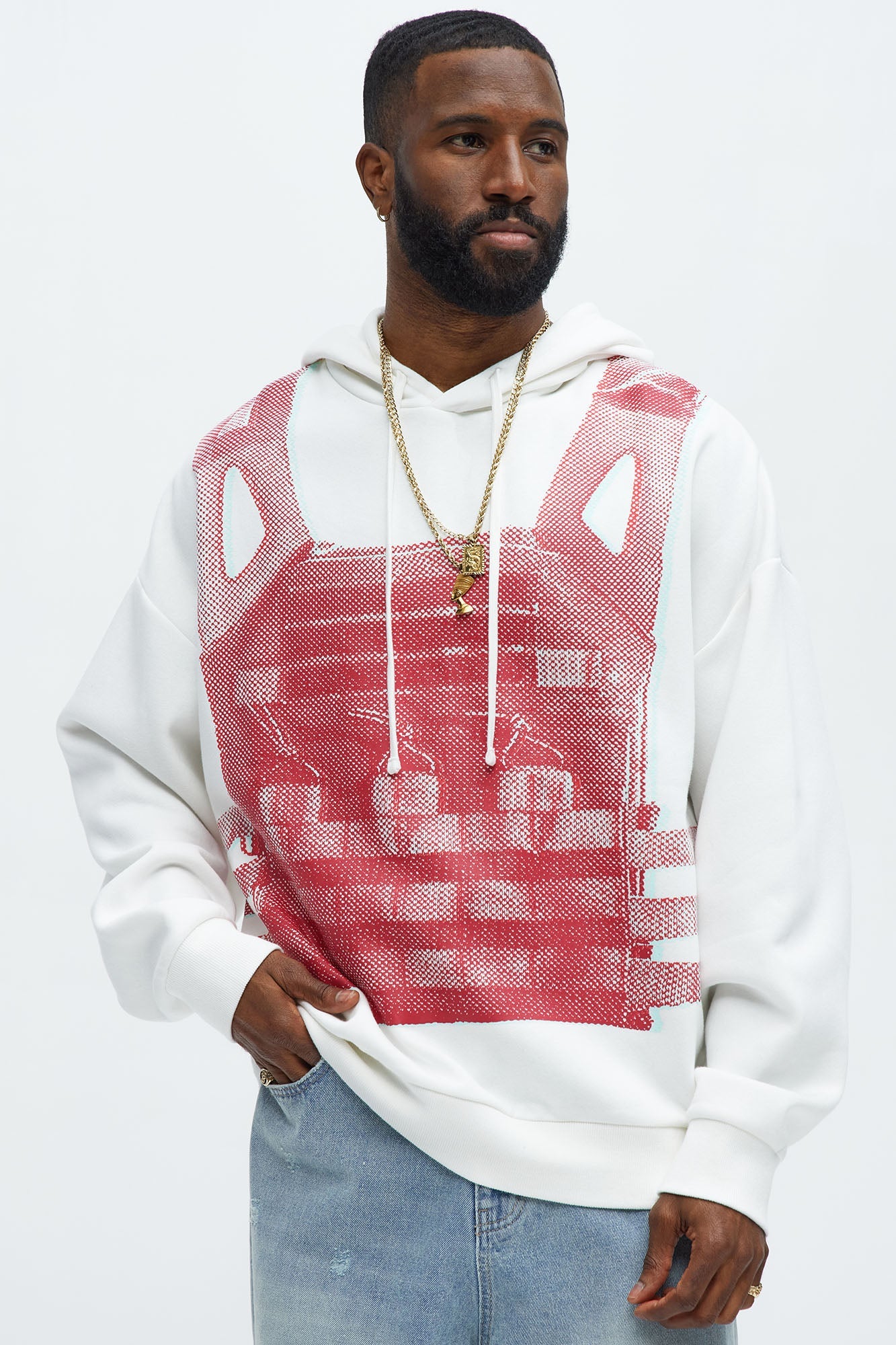 Tyson Fully Protected Oversized Hoodie - White/combo