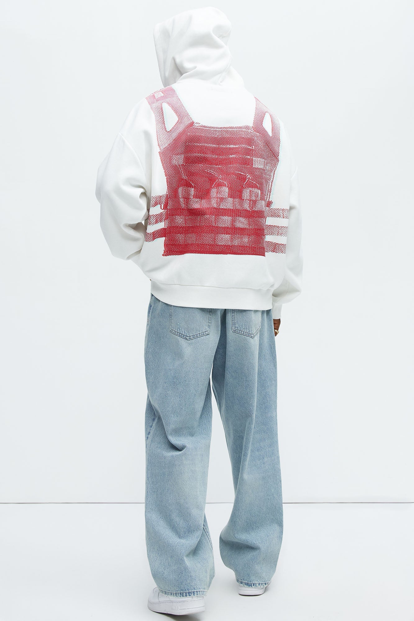 Tyson Fully Protected Oversized Hoodie - White/combo