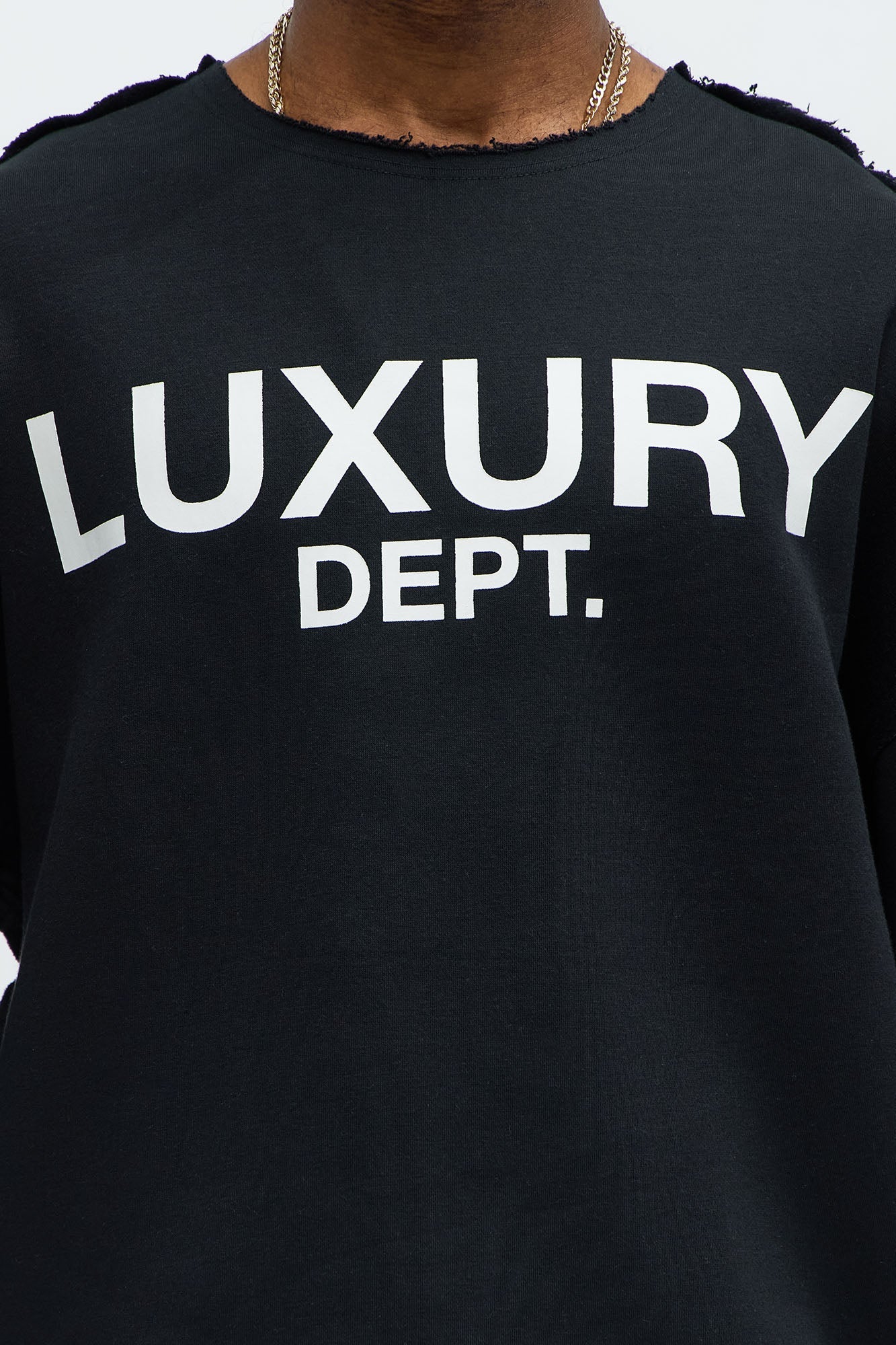Tyson Luxury Dept Frayed Oversized Sweatshirt - Black