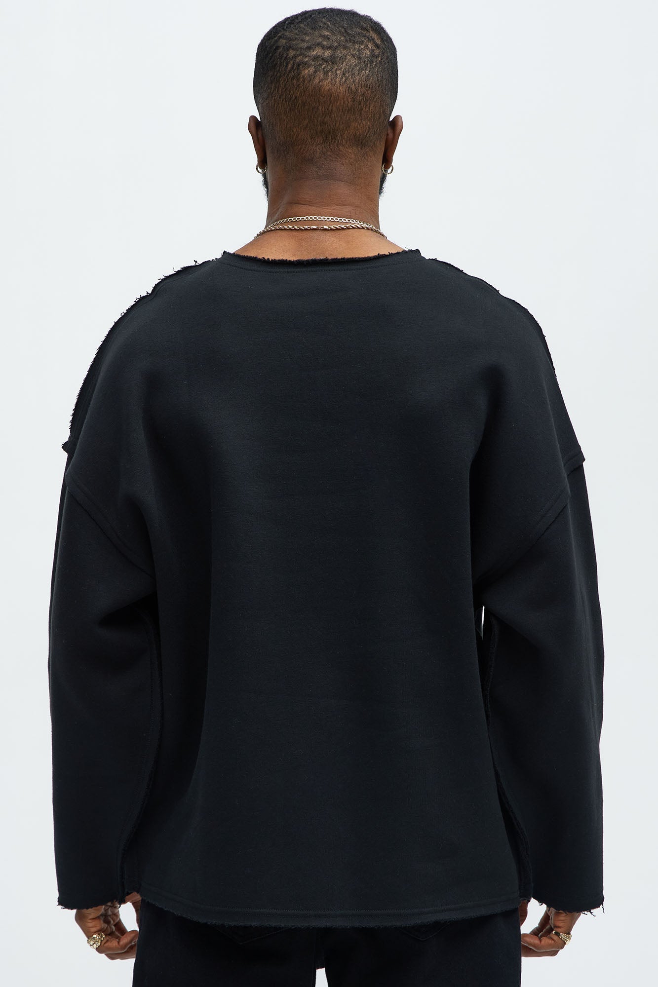 Tyson Luxury Dept Frayed Oversized Sweatshirt - Black