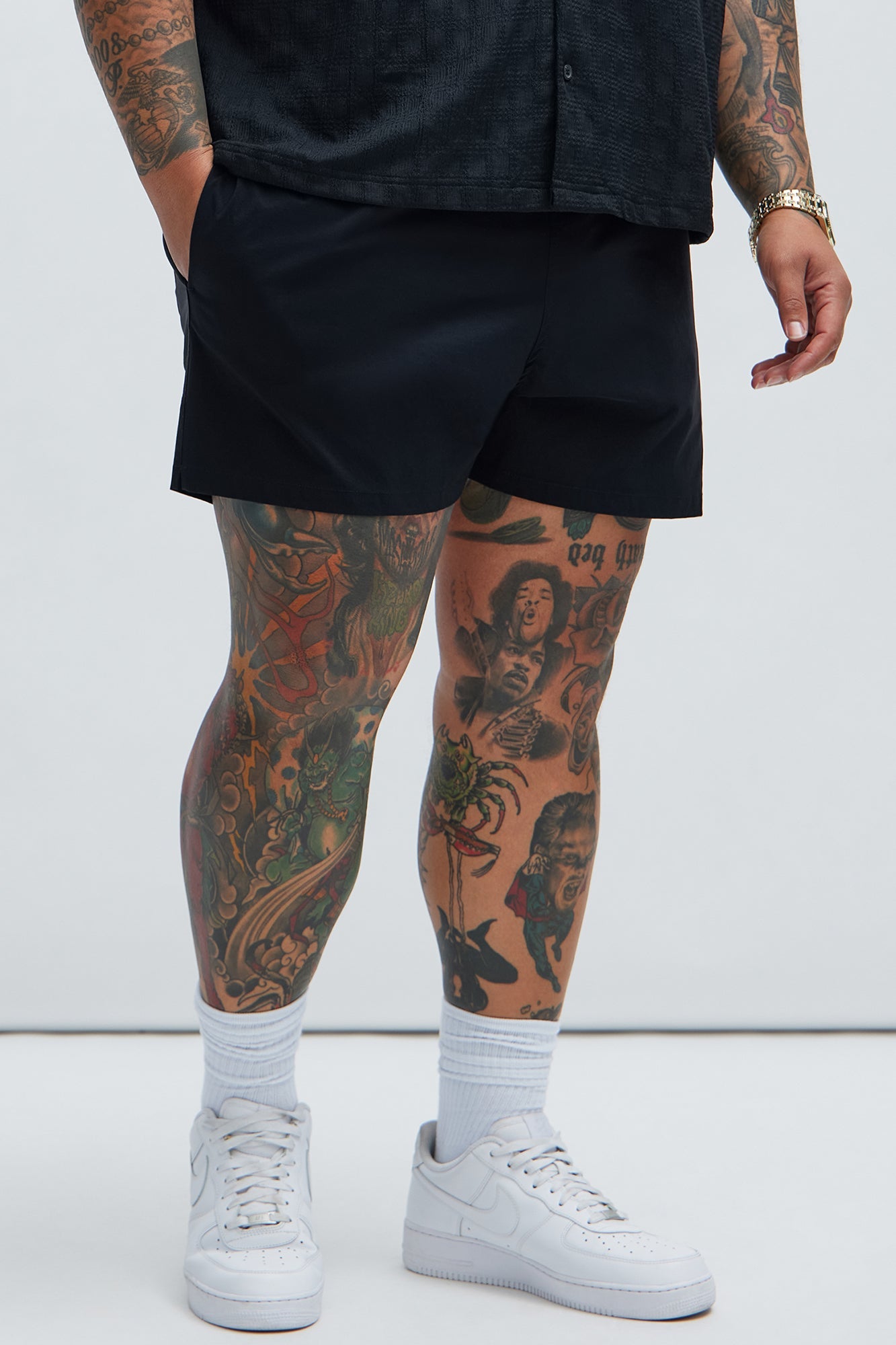 Montez Stretch Swim Trunk 4″ - Black