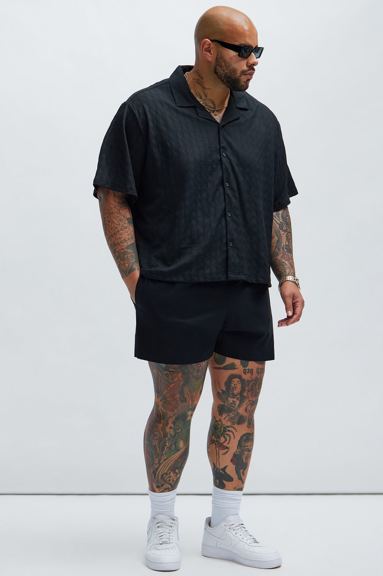 Montez Stretch Swim Trunk 4″ - Black