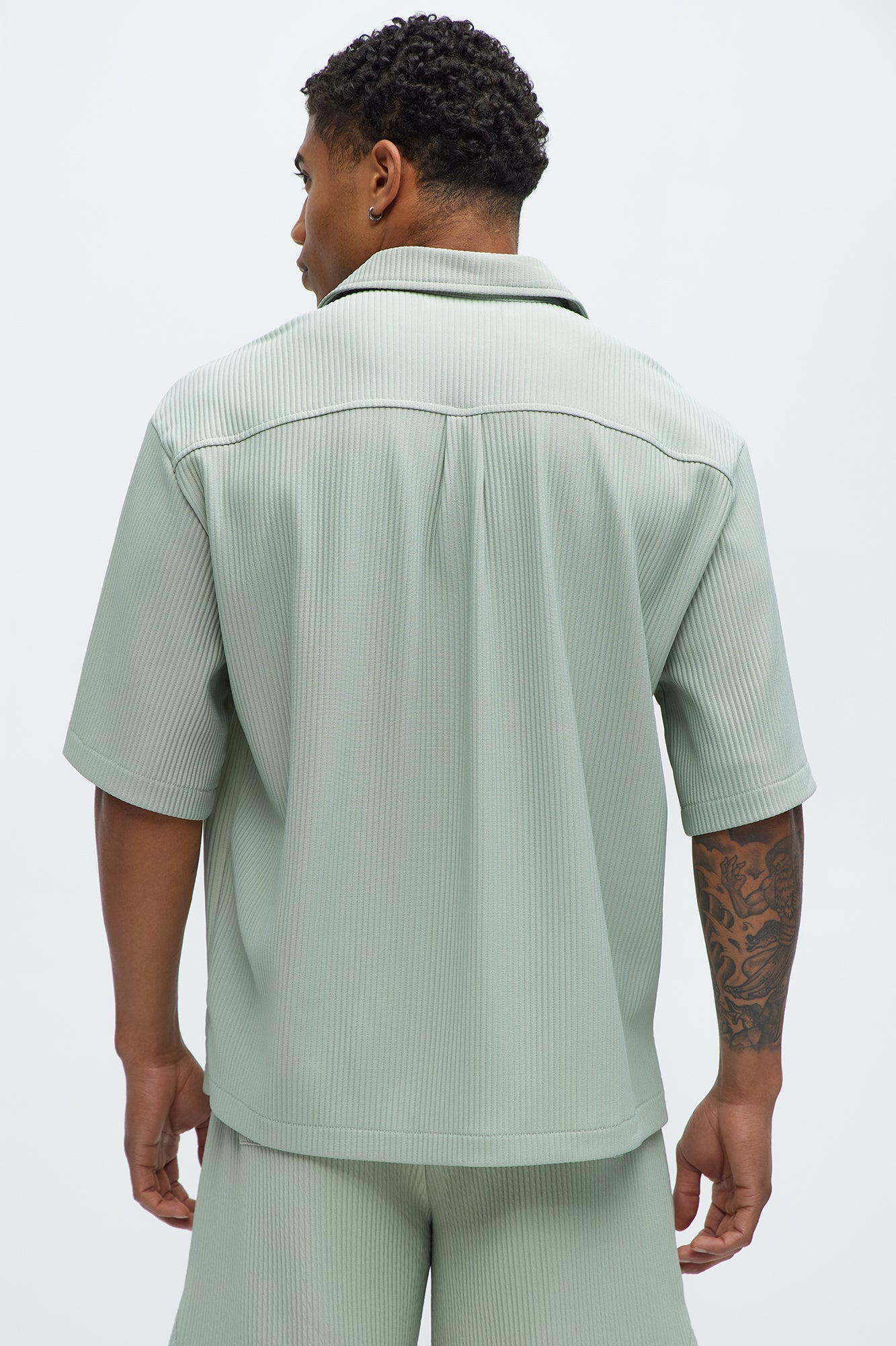 Show Up Short Sleeve Cuban Shirt - Sage