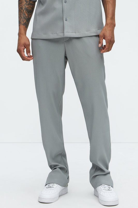 Show Up Slim Slit Pants - Grey