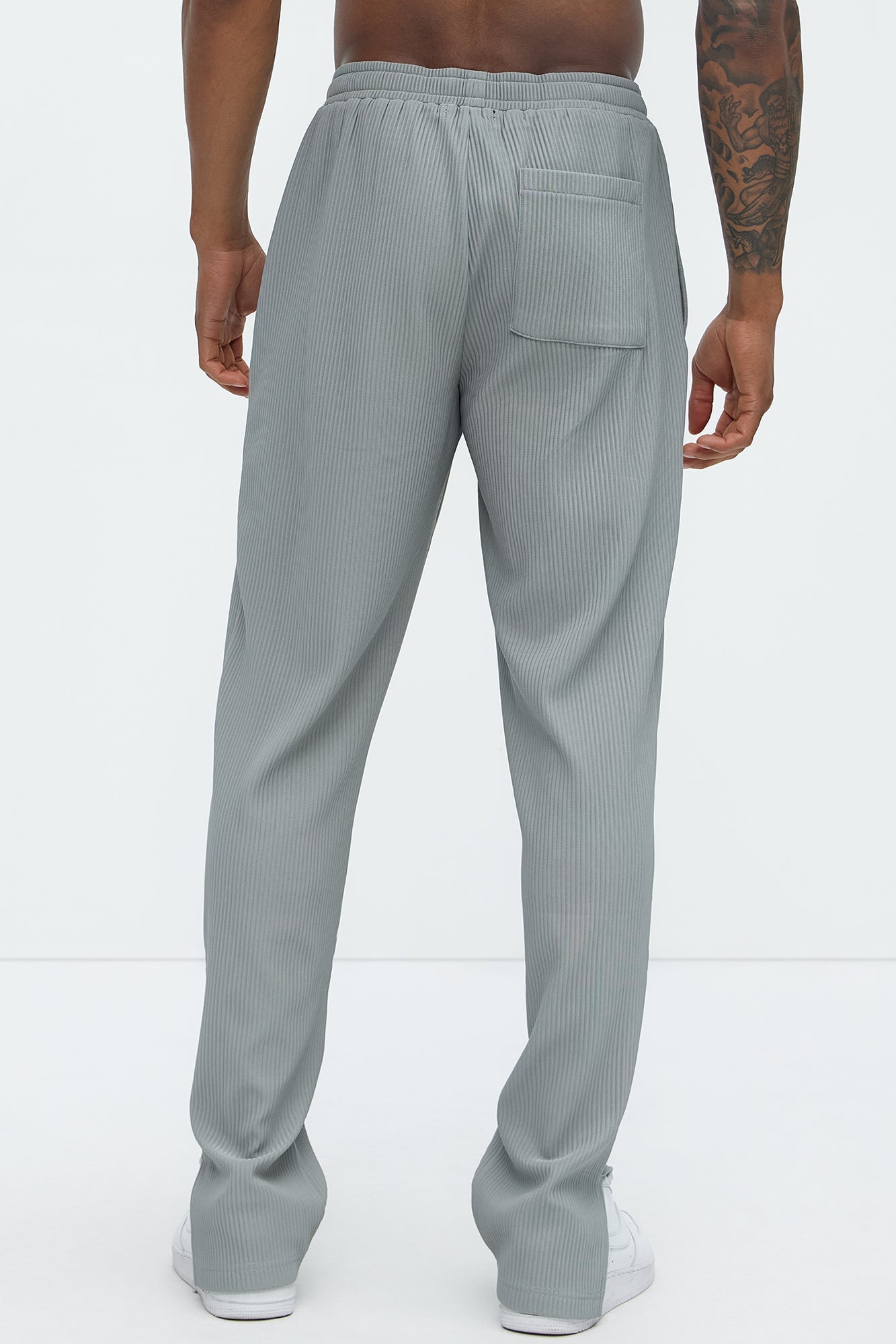 Show Up Slim Slit Pants - Grey