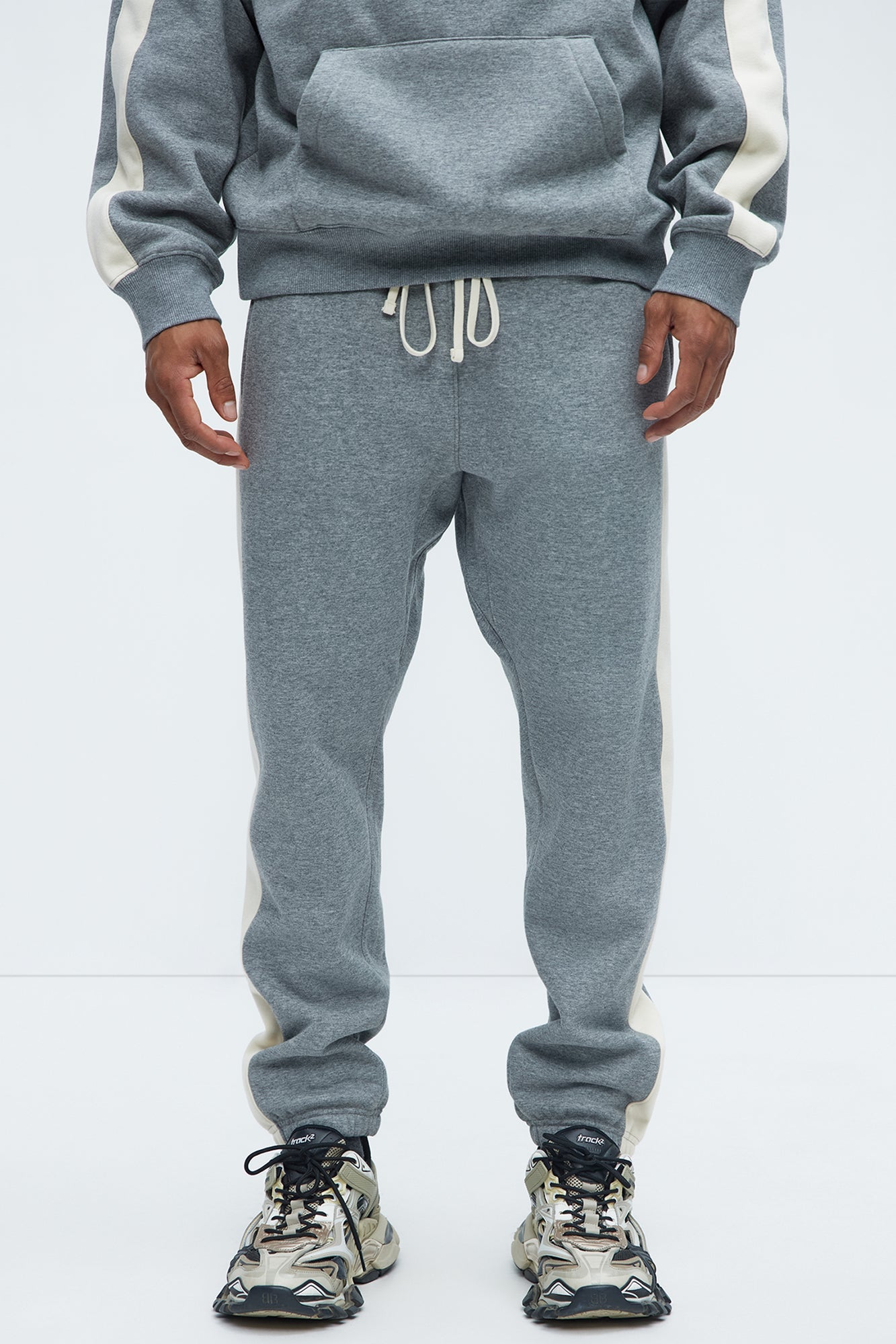Tyson Heavyweight Striped Jogger - Heather Grey