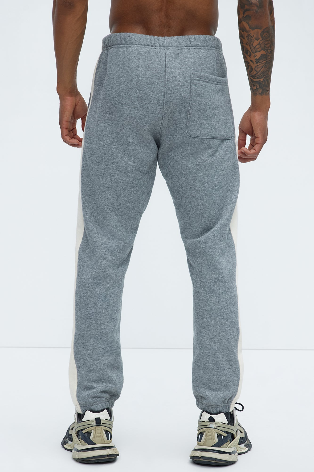 Tyson Heavyweight Striped Jogger - Heather Grey