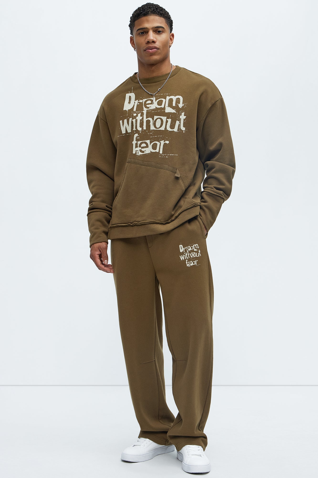 Dream Without Fear Sweatpants - Brown